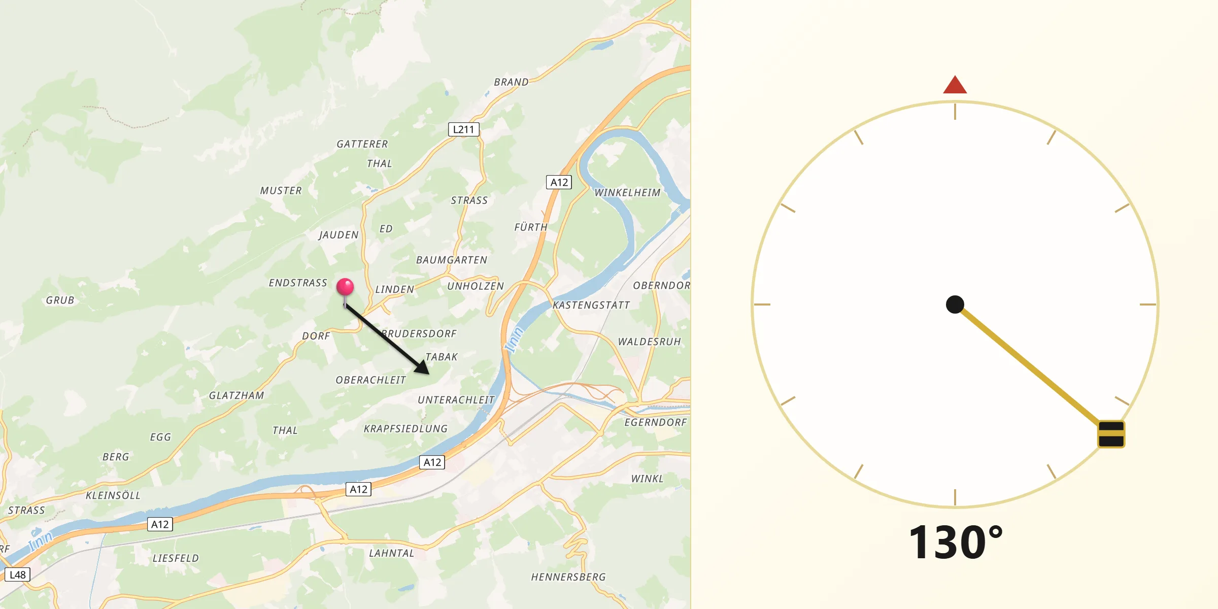 Qibla-Richtung von Angerberg