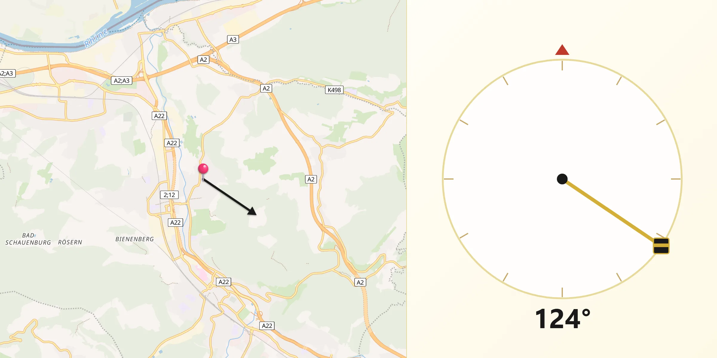 Direzione della Qibla da Füllinsdorf