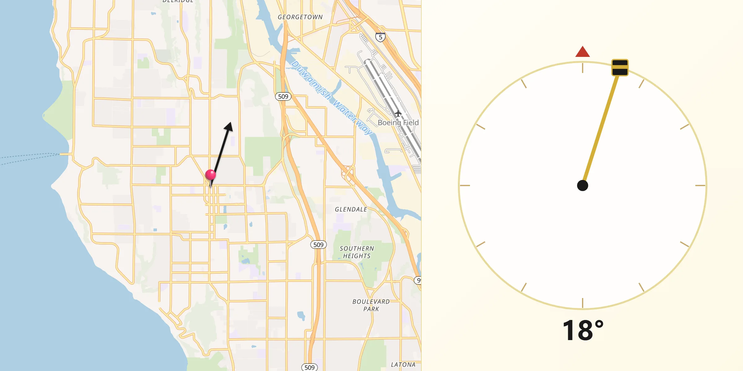Qibla Direction from White Center