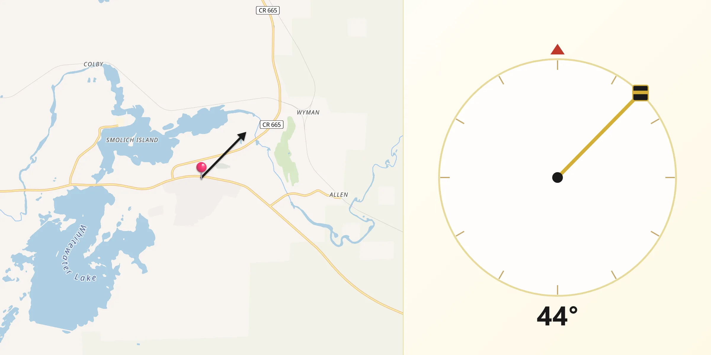 Qibla Direction from Hoyt Lakes