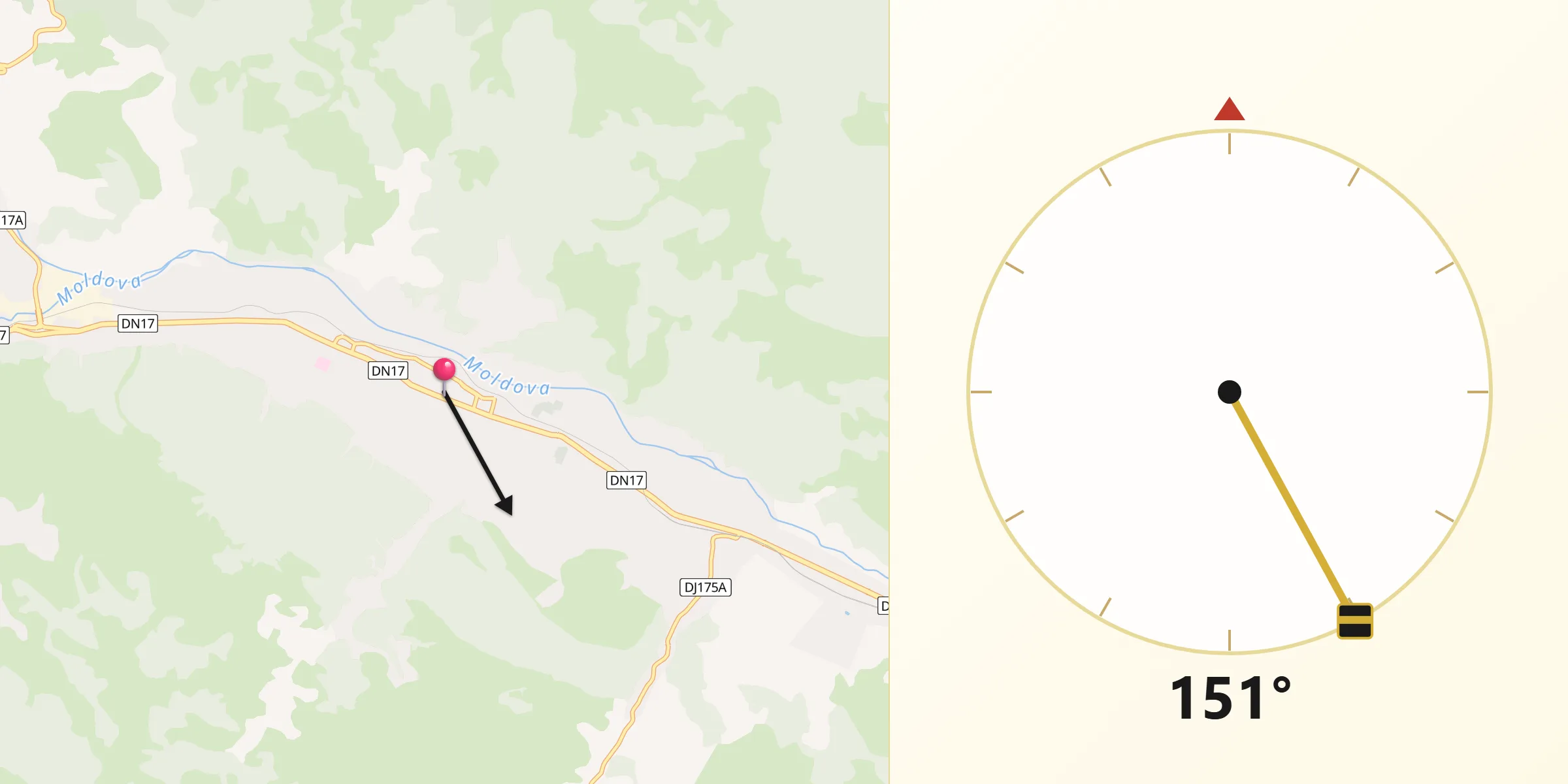Direcția Qibla din Municipiul Câmpulung Moldovenesc