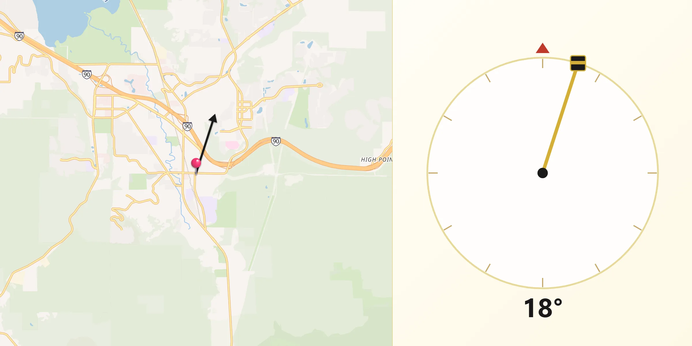 Qibla Direction from Issaquah