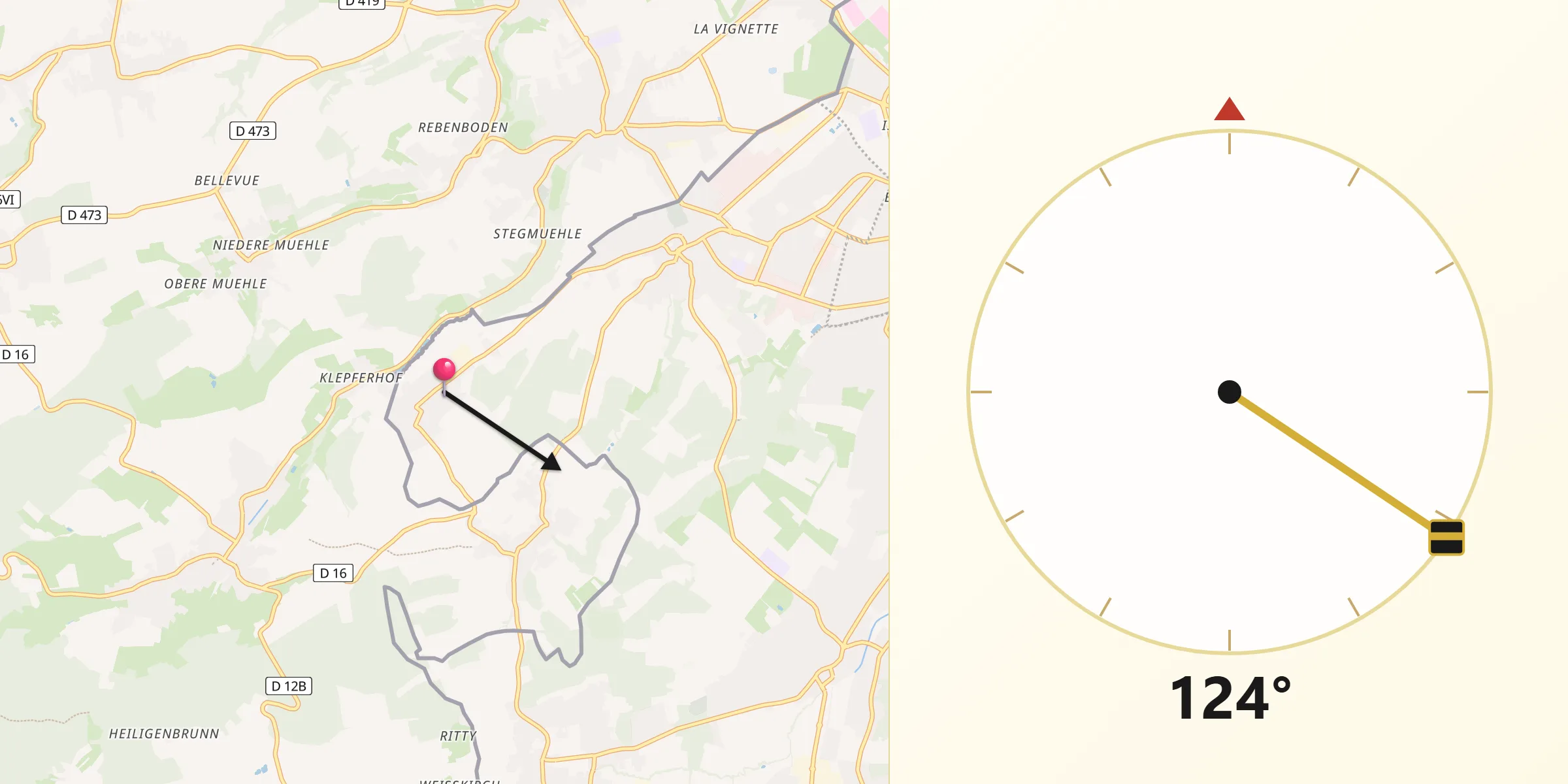 Direzione della Qibla da Schönenbuch