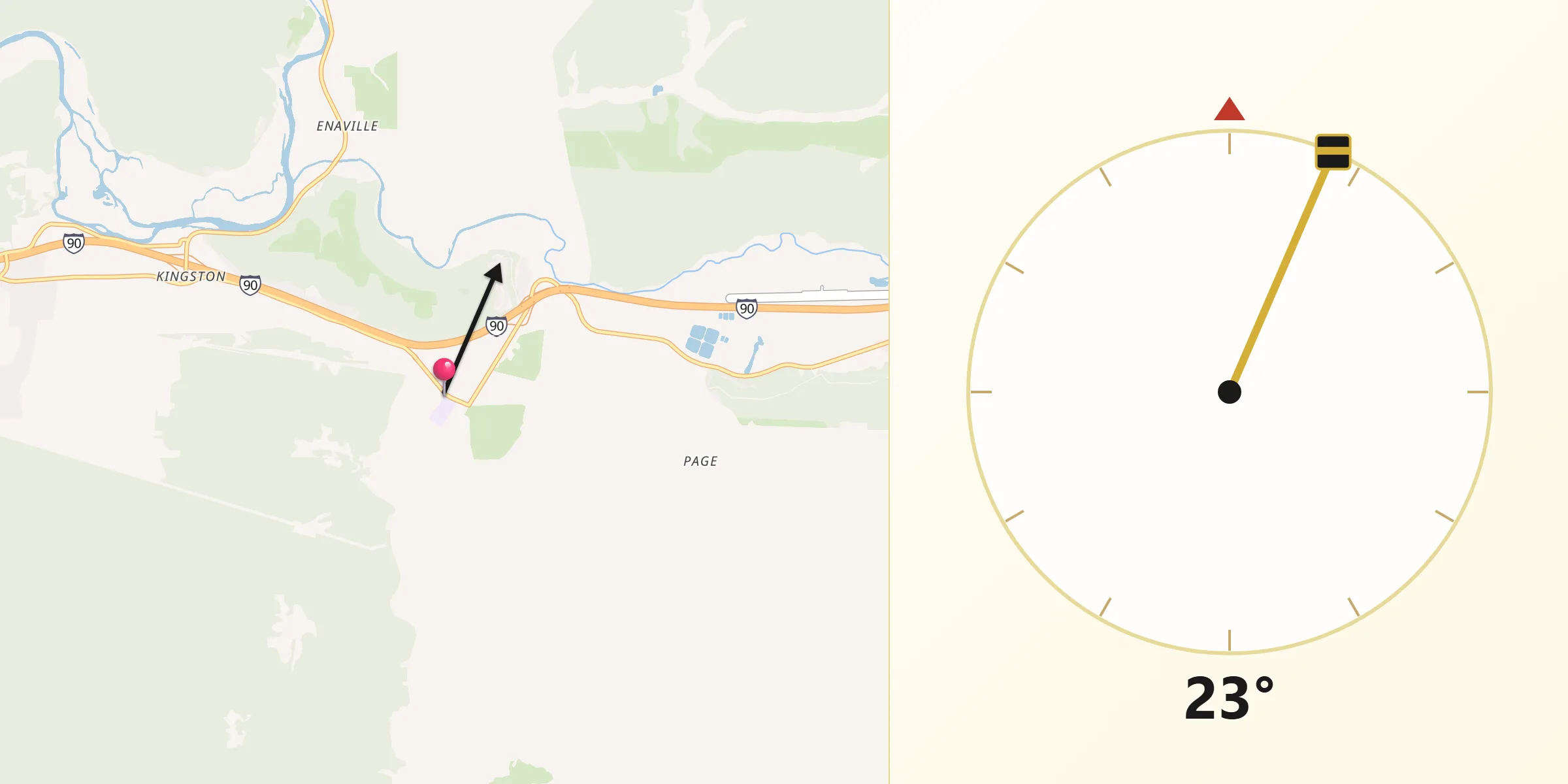 Qibla Direction from Pinehurst