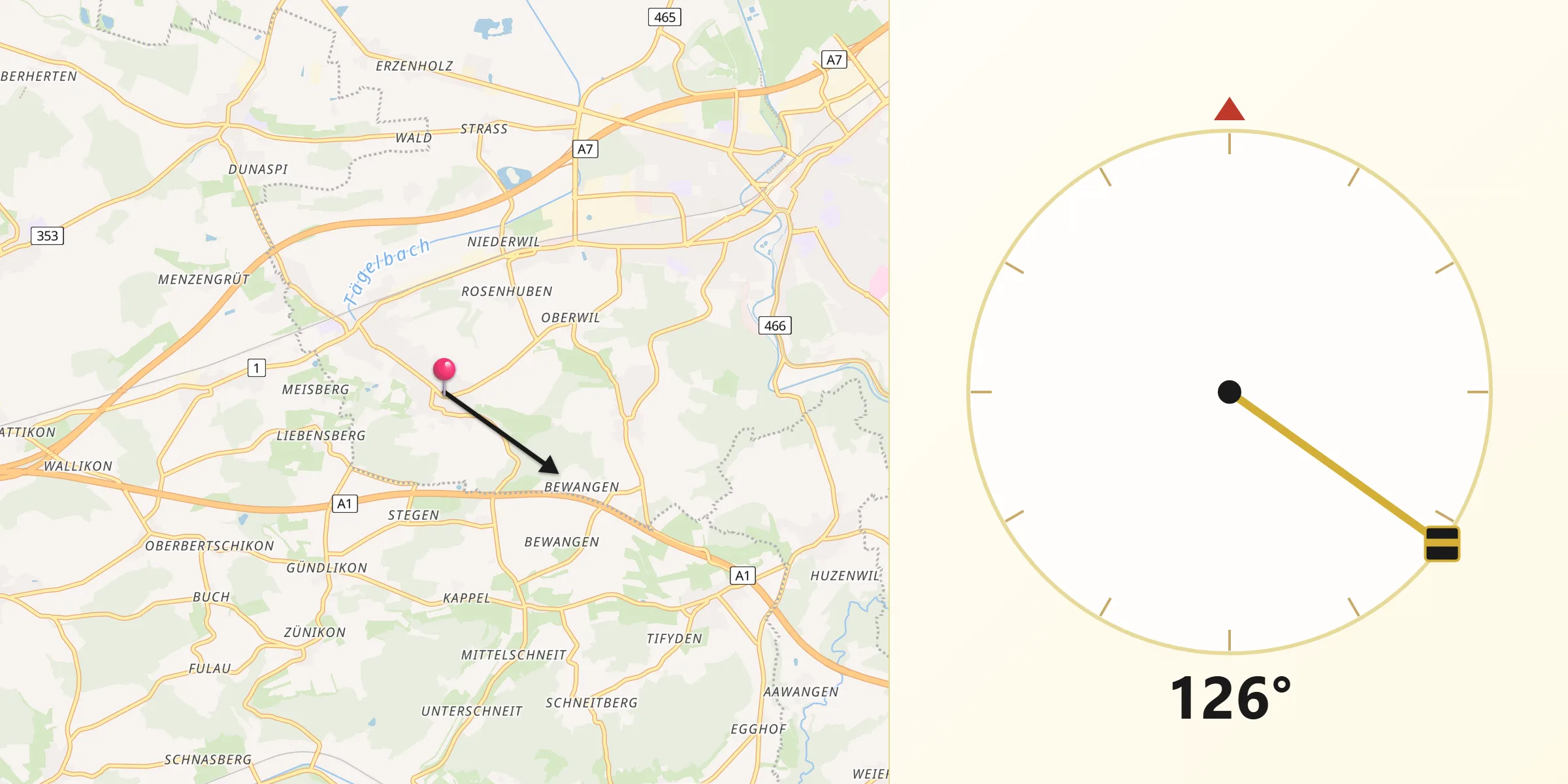 Direzione della Qibla da Gachnang