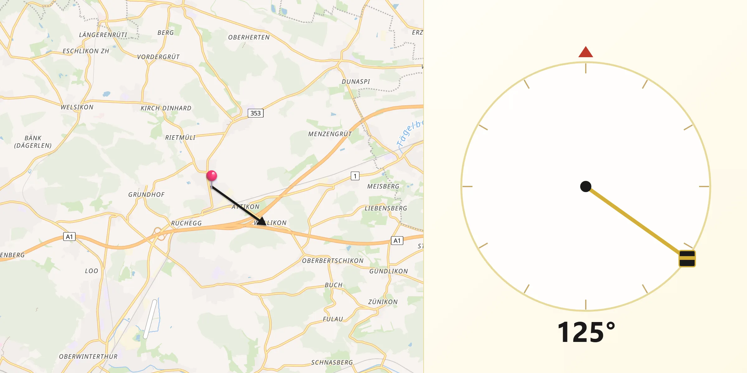 Direzione della Qibla da Sulz