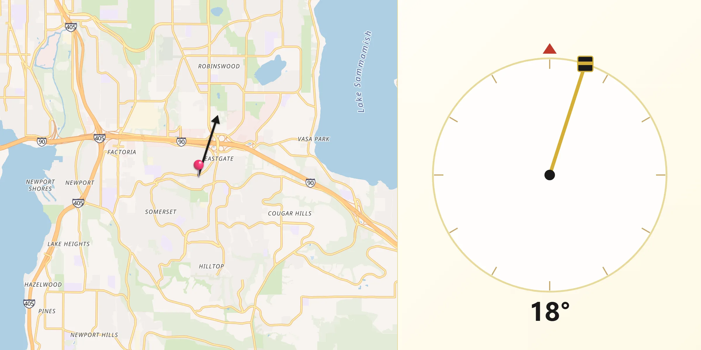 Qibla Direction from Eastgate