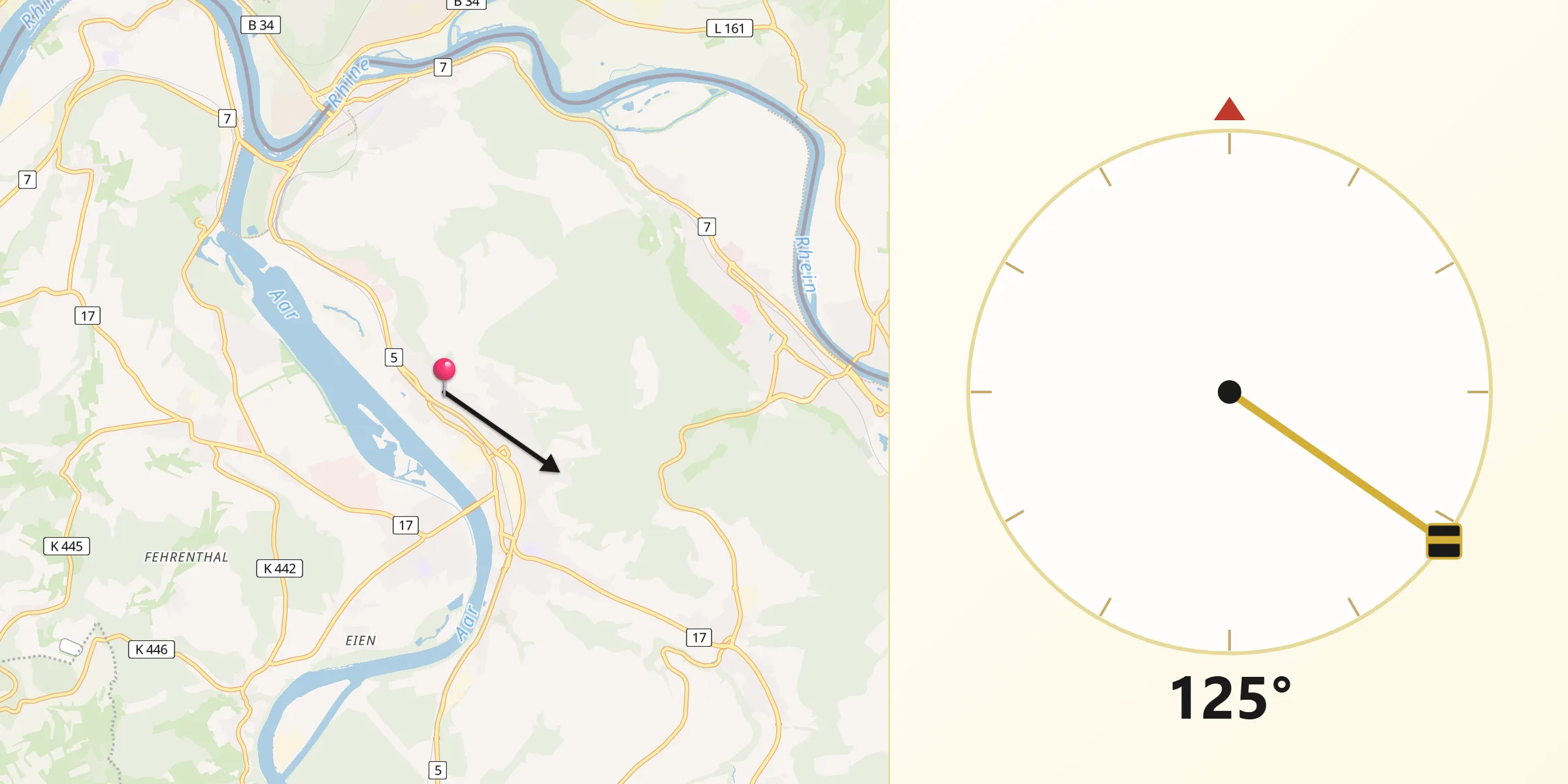 Direzione della Qibla da Klingnau