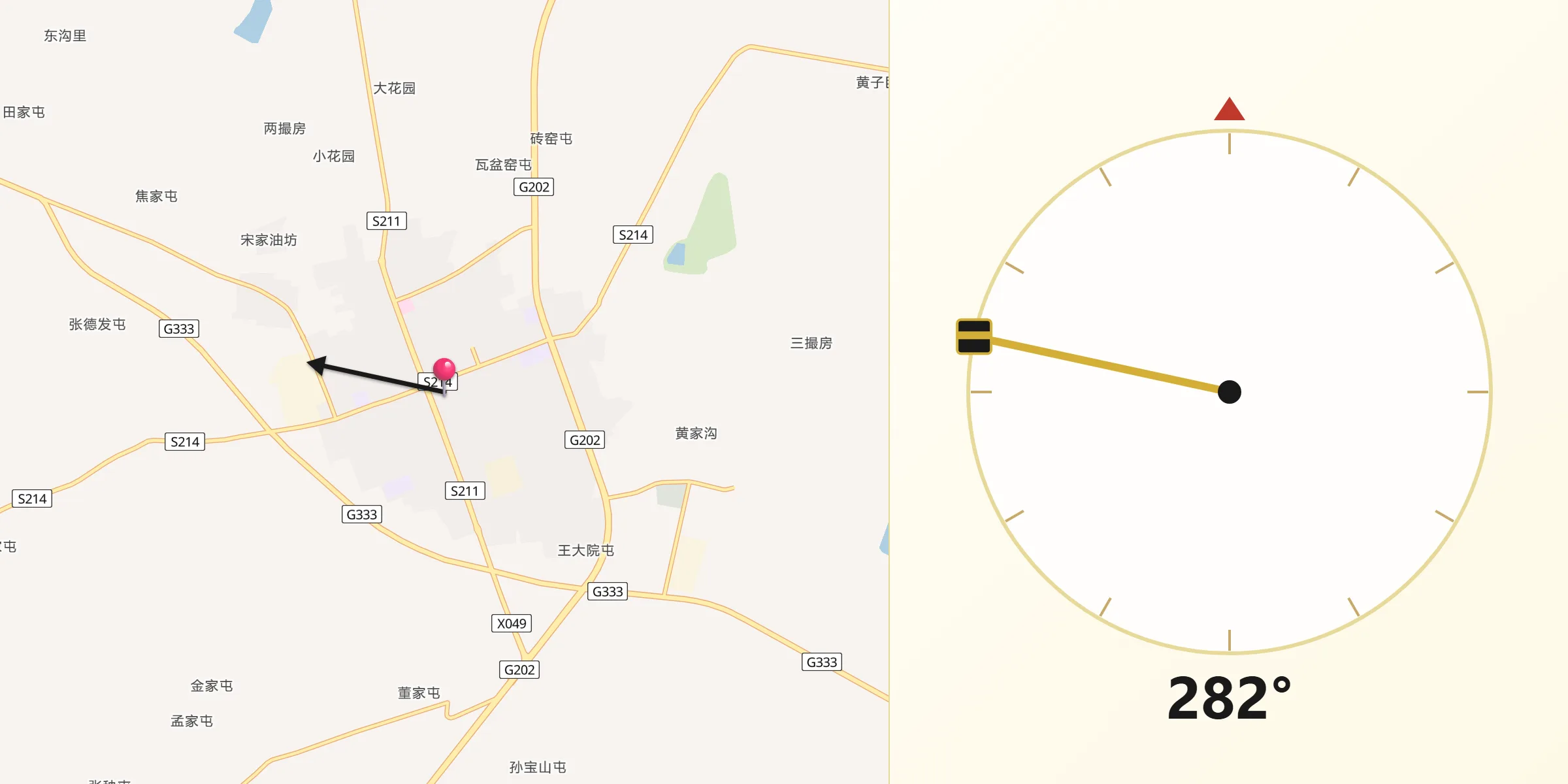 从拜泉朝向麦加的方向