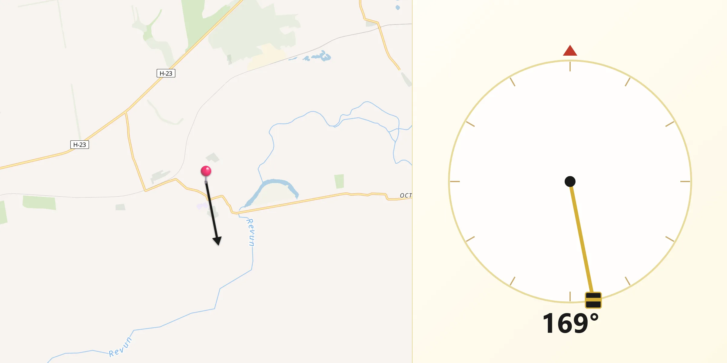 Направление Киблы из Chervonohryhorivka