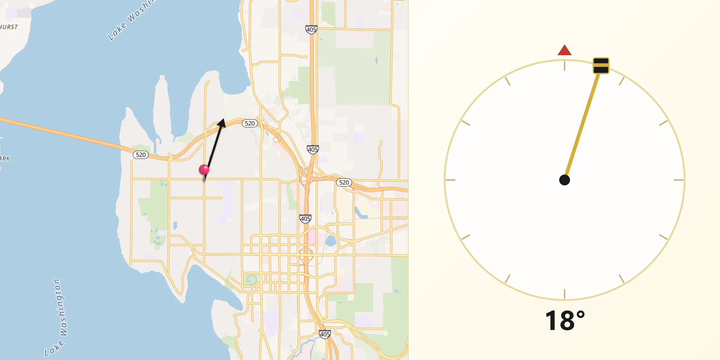 Qibla Direction from Clyde Hill
