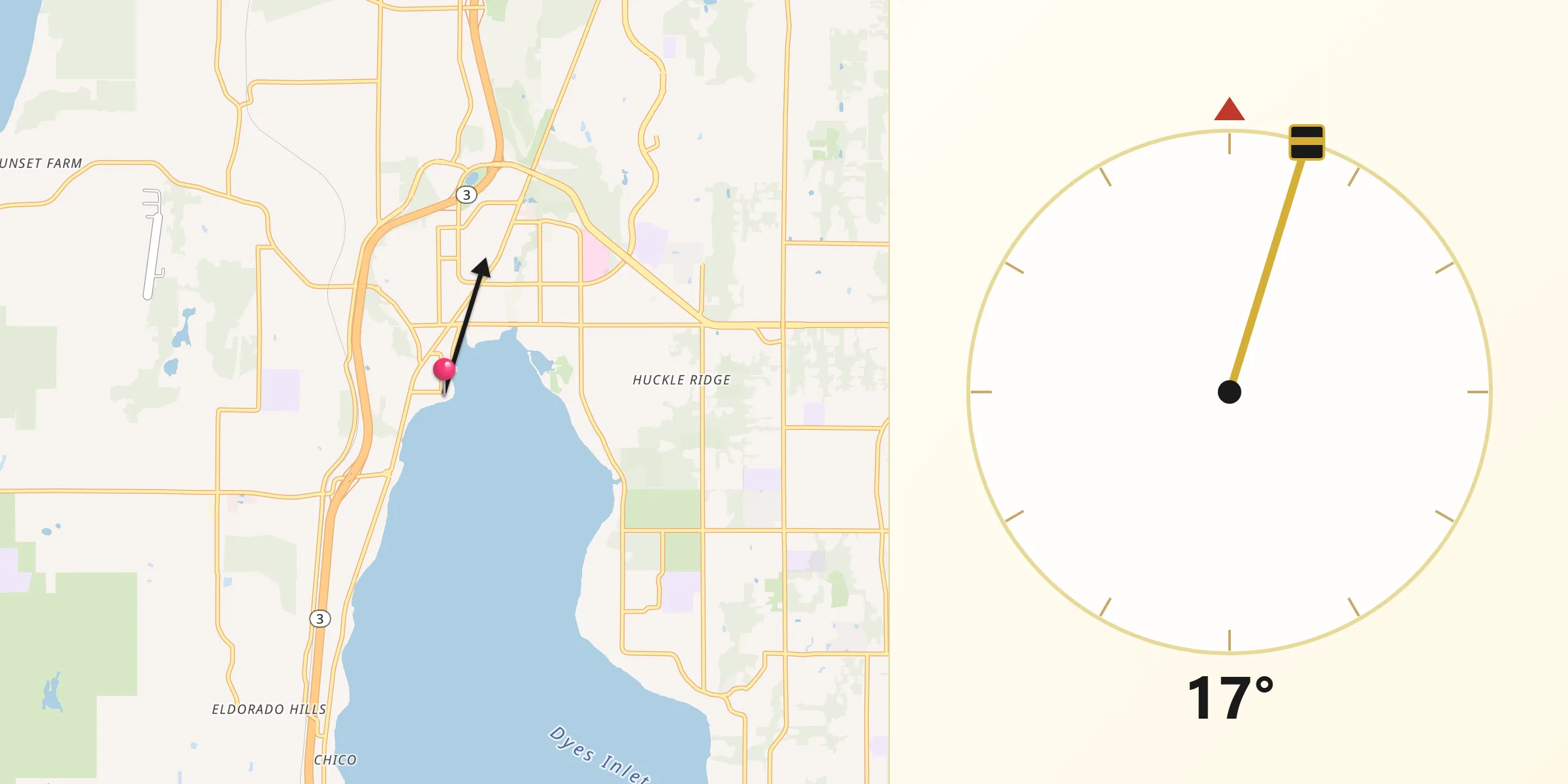 Qibla Direction from Silverdale