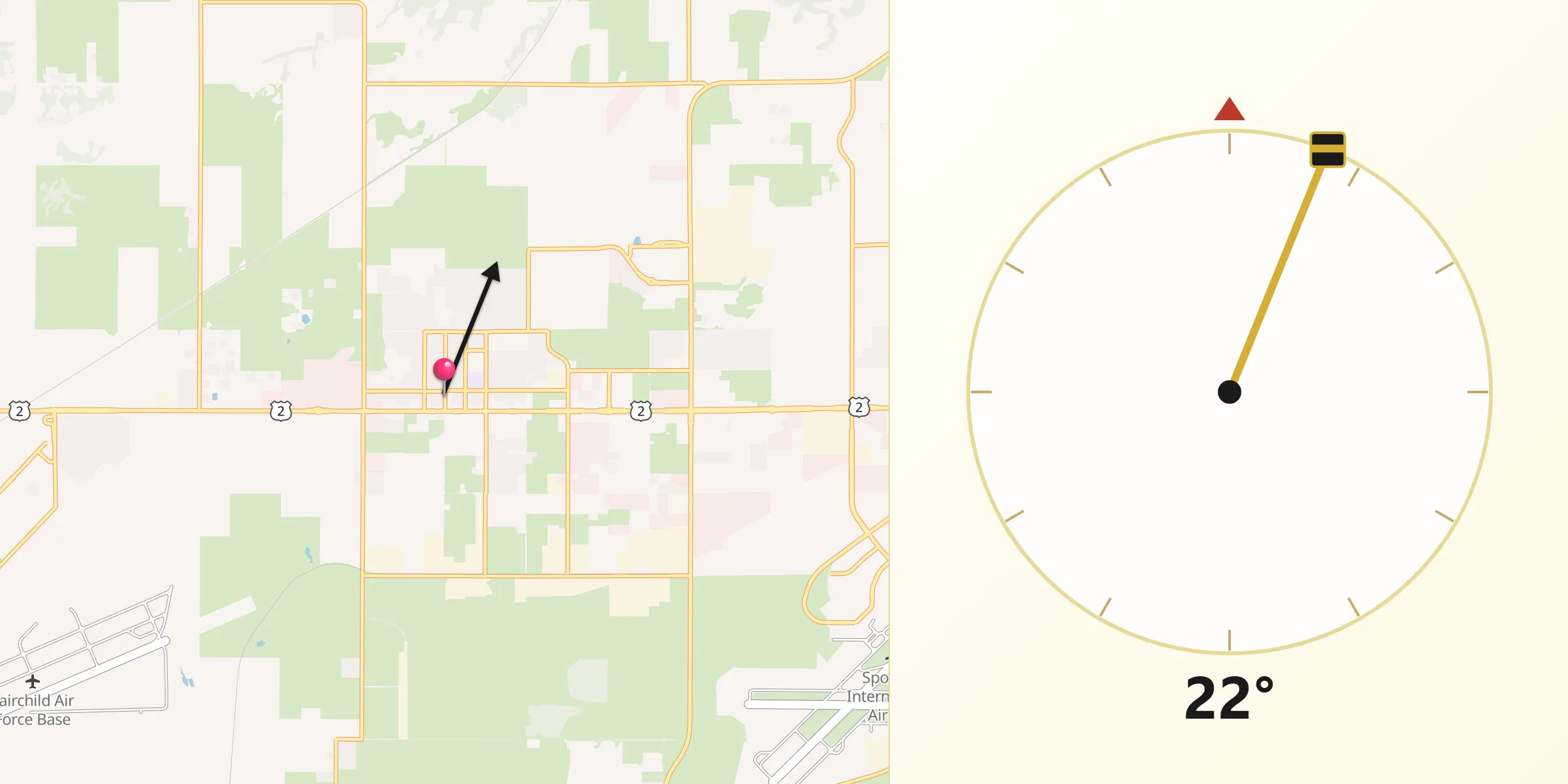 Qibla Direction from Airway Heights
