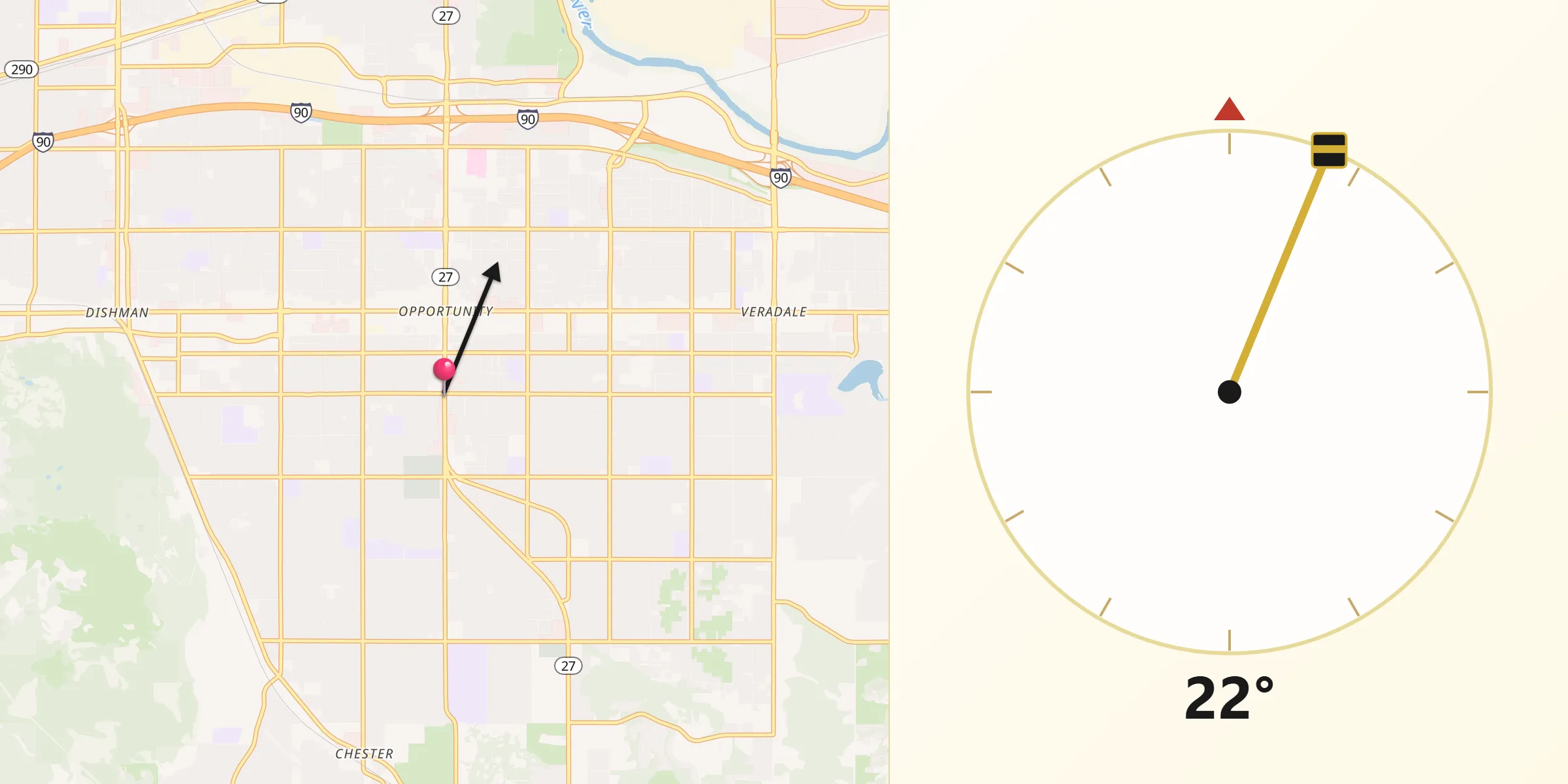 Qibla Direction from Opportunity
