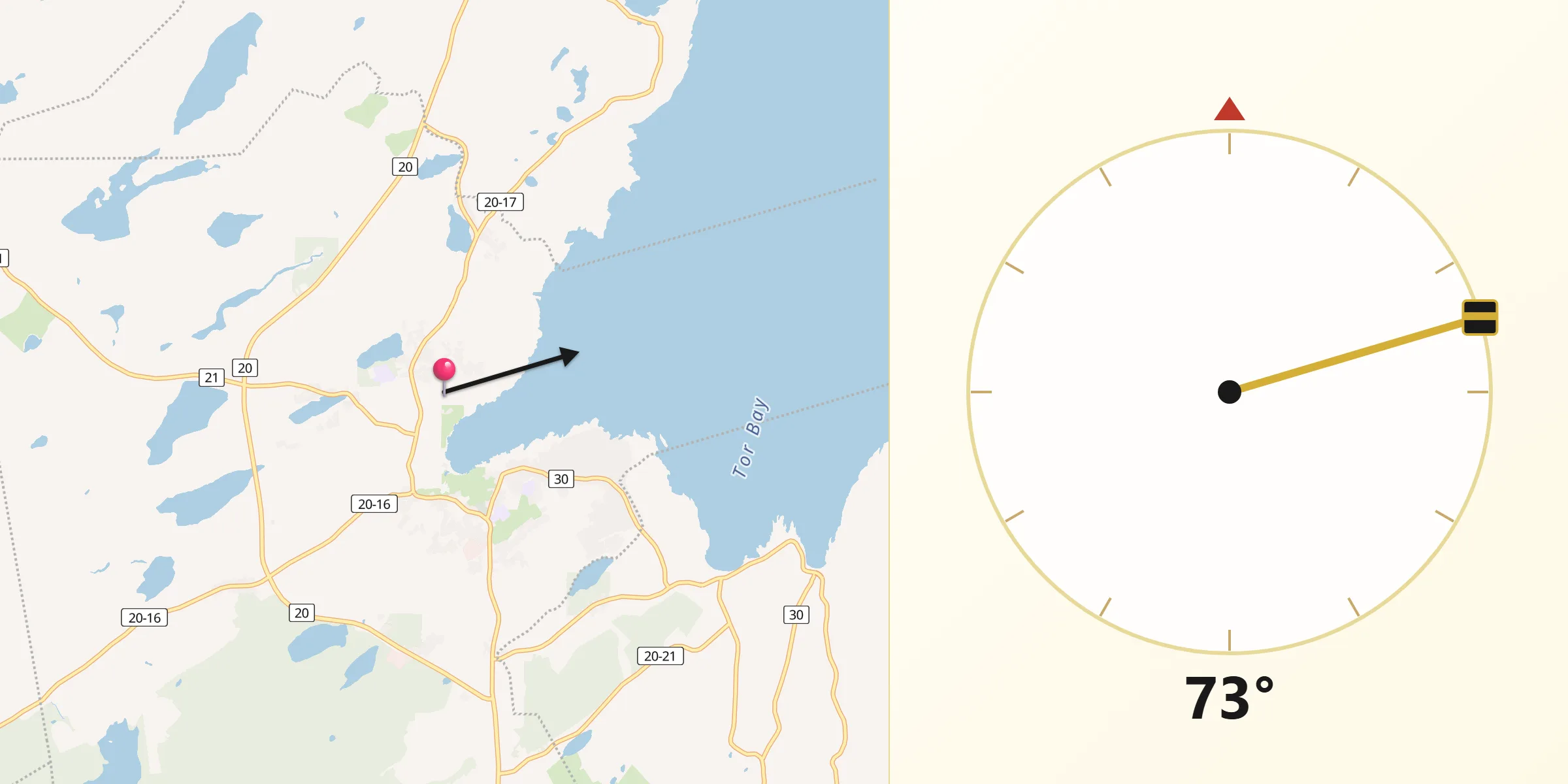 Qibla Direction from Torbay