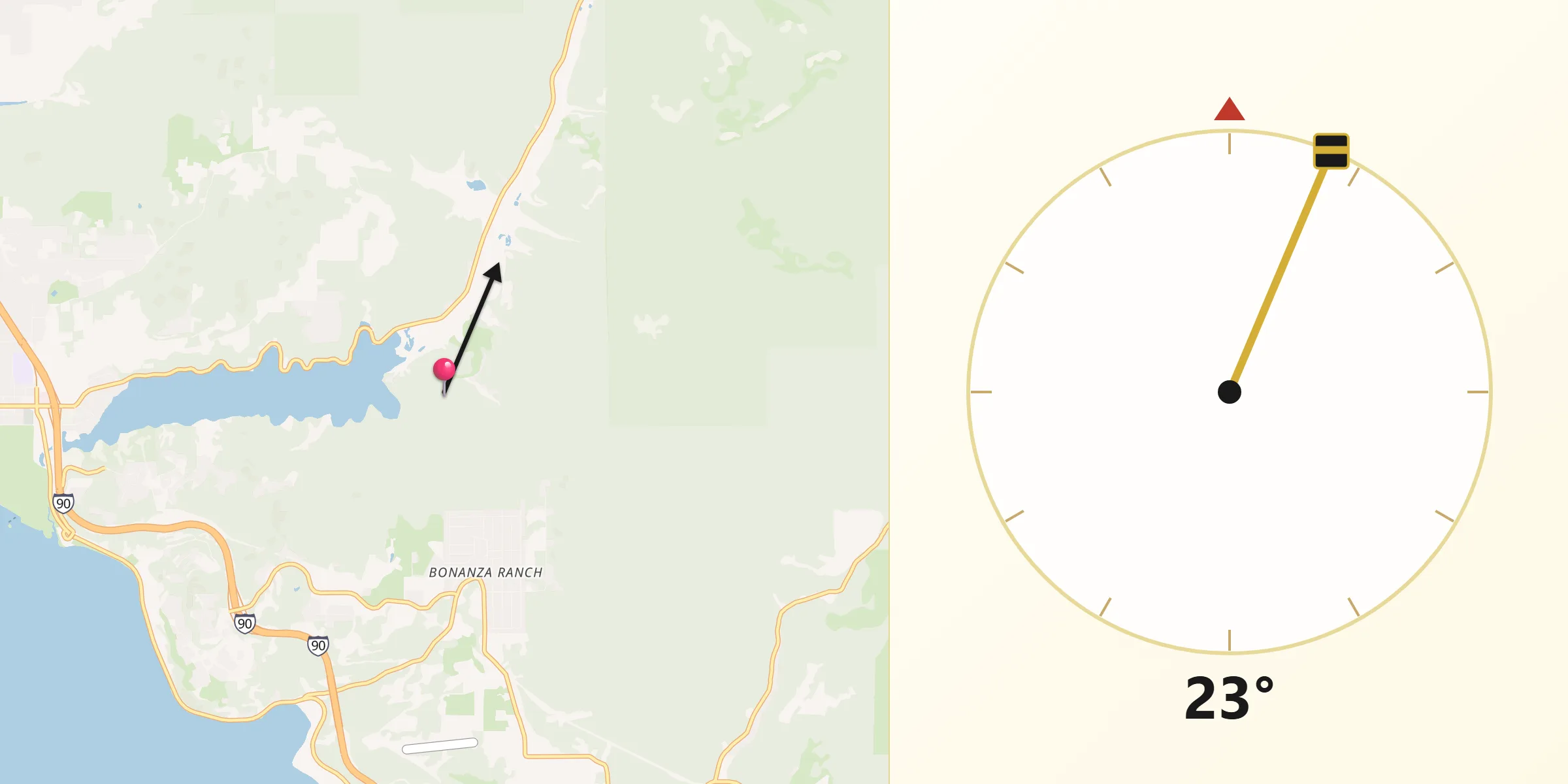Qibla Direction from Kootenai