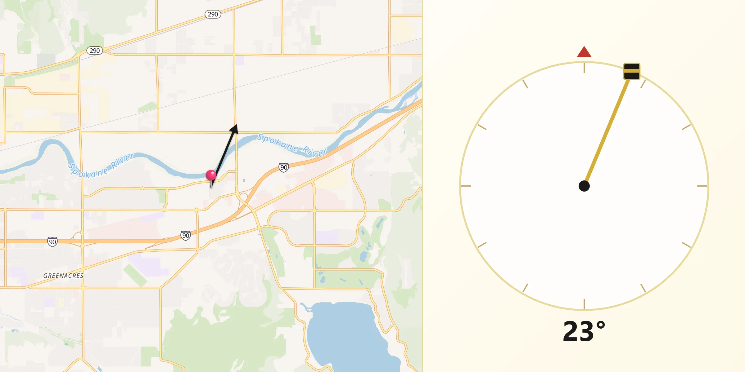 Qibla Direction from Liberty Lake