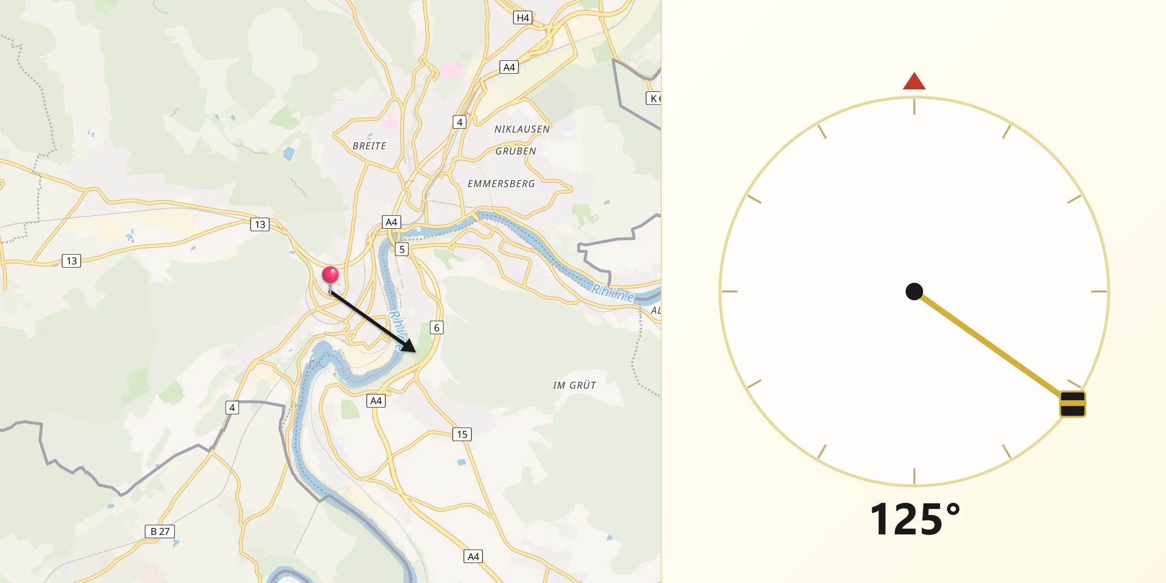 Direzione della Qibla da Neuhausen
