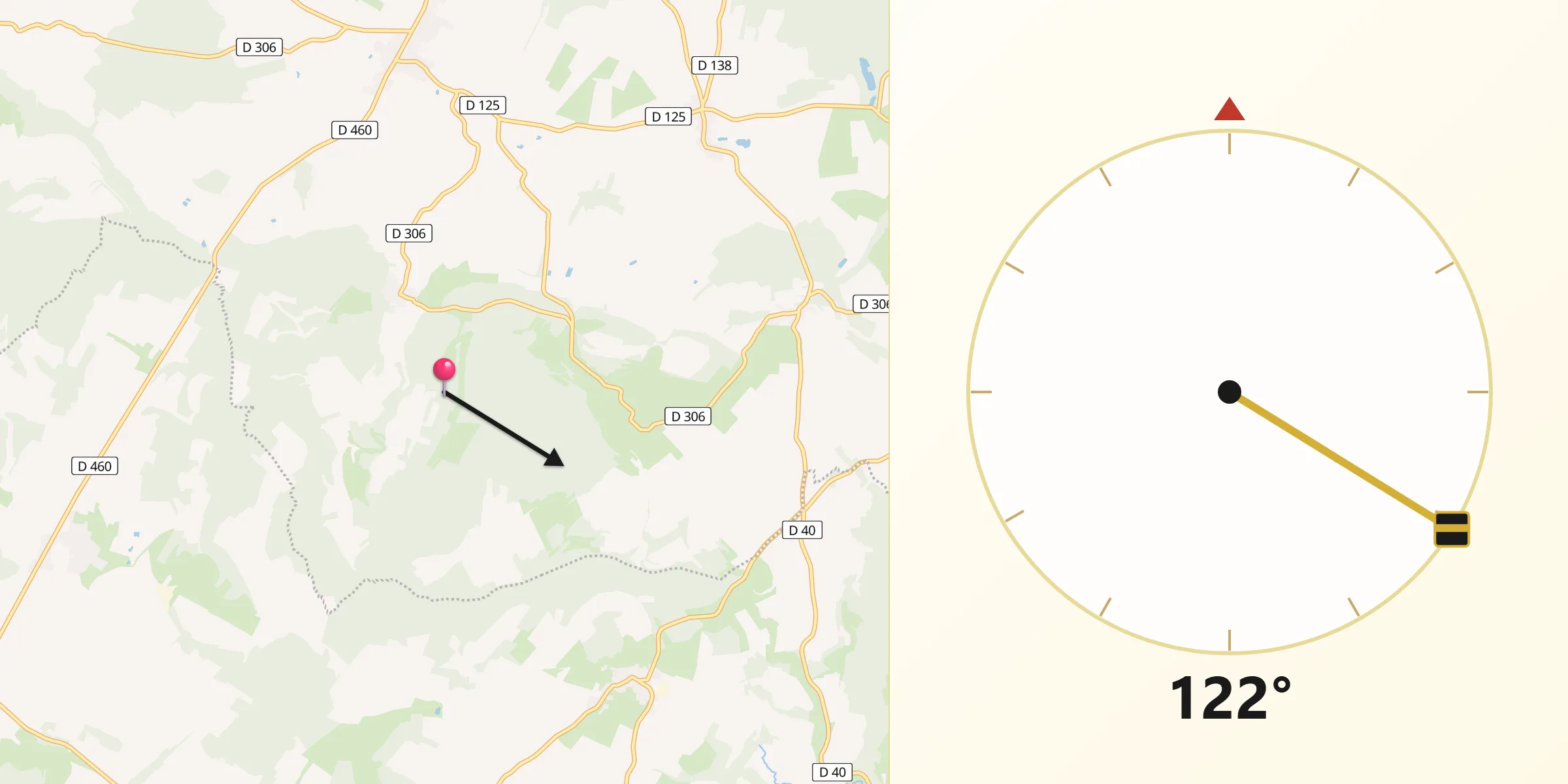 Direction vers la Qibla depuis Gilley