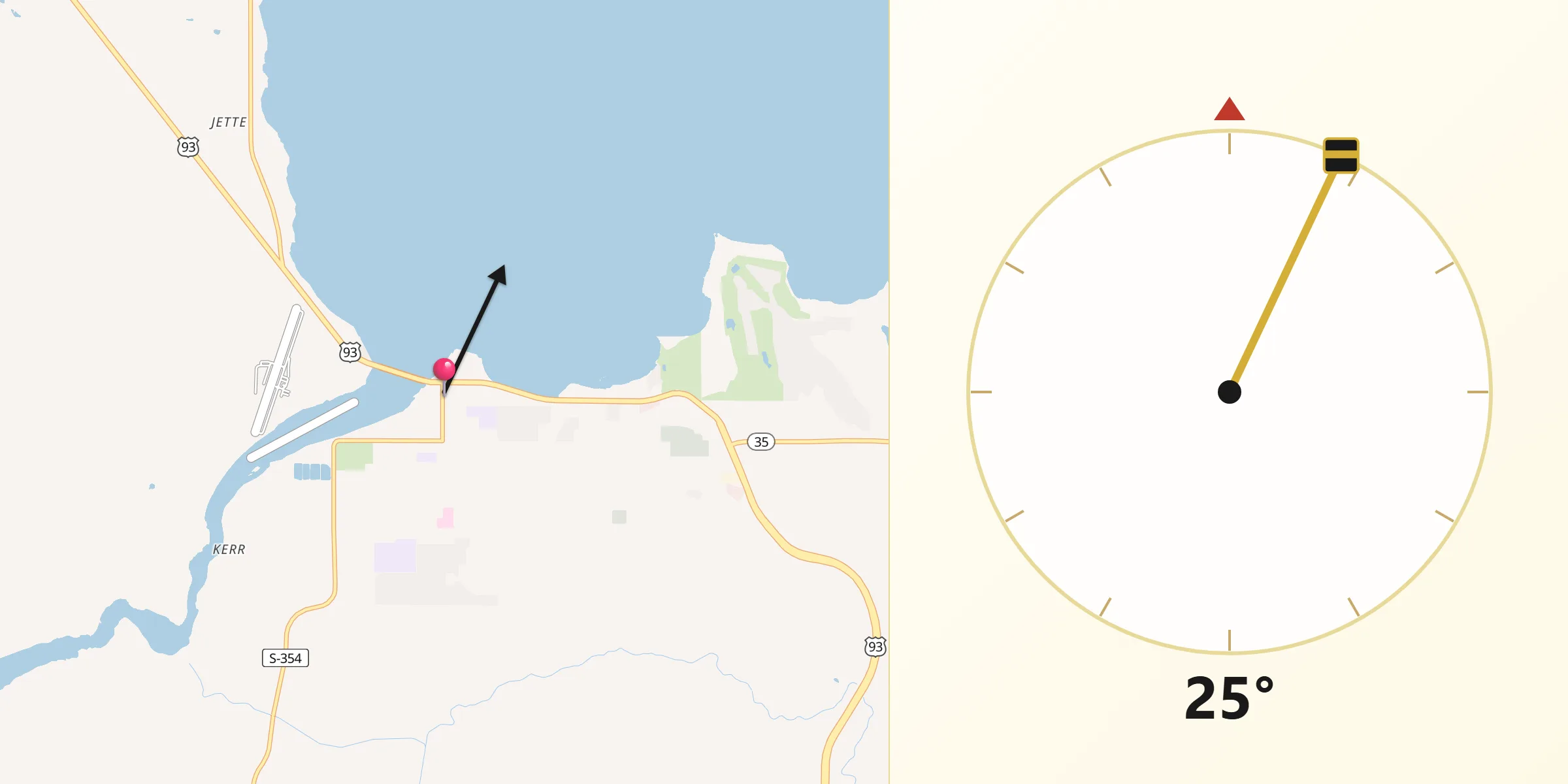 Qibla Direction from Polson