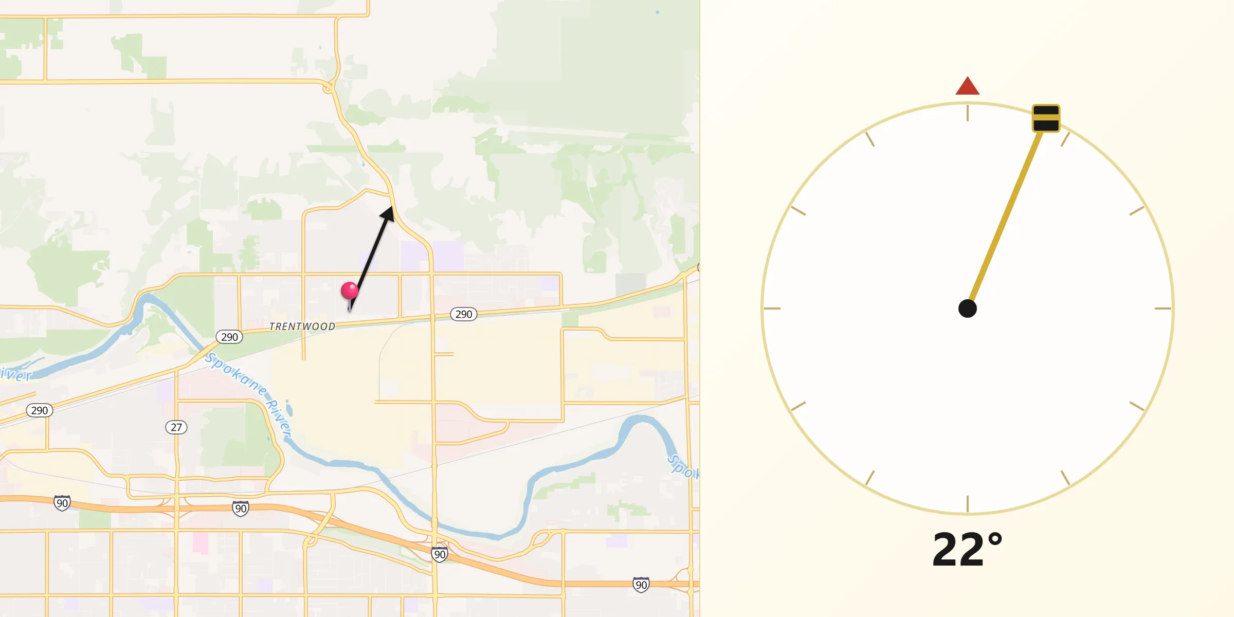 Qibla Direction from Trentwood