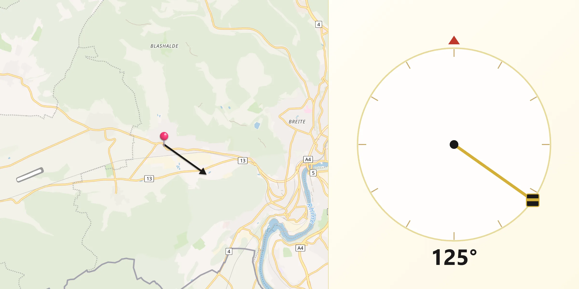 Direzione della Qibla da Beringen