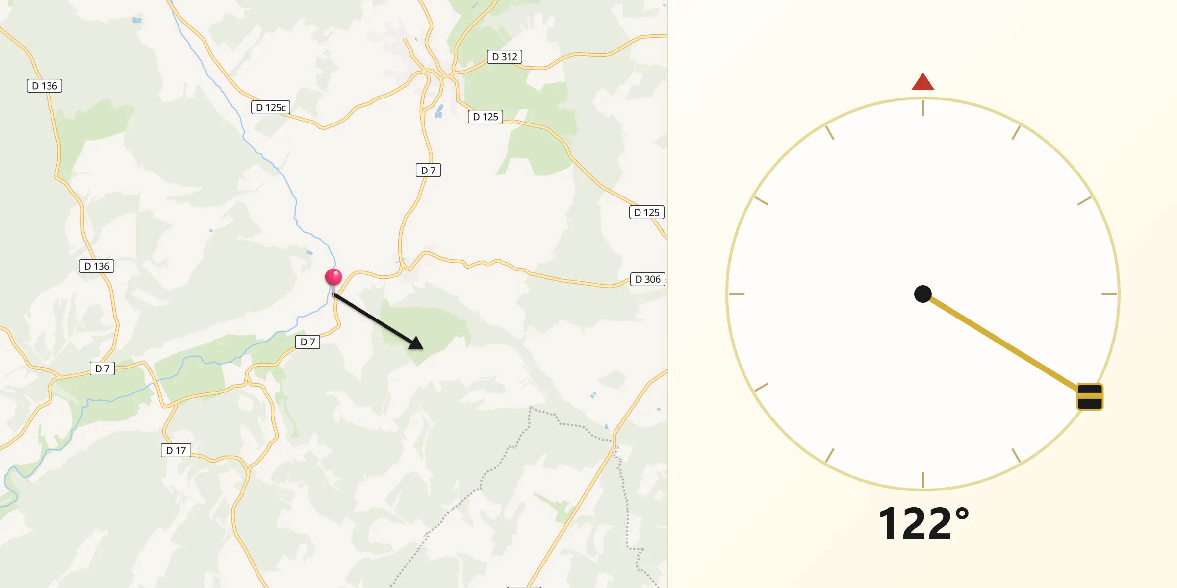 Direction vers la Qibla depuis Belmont