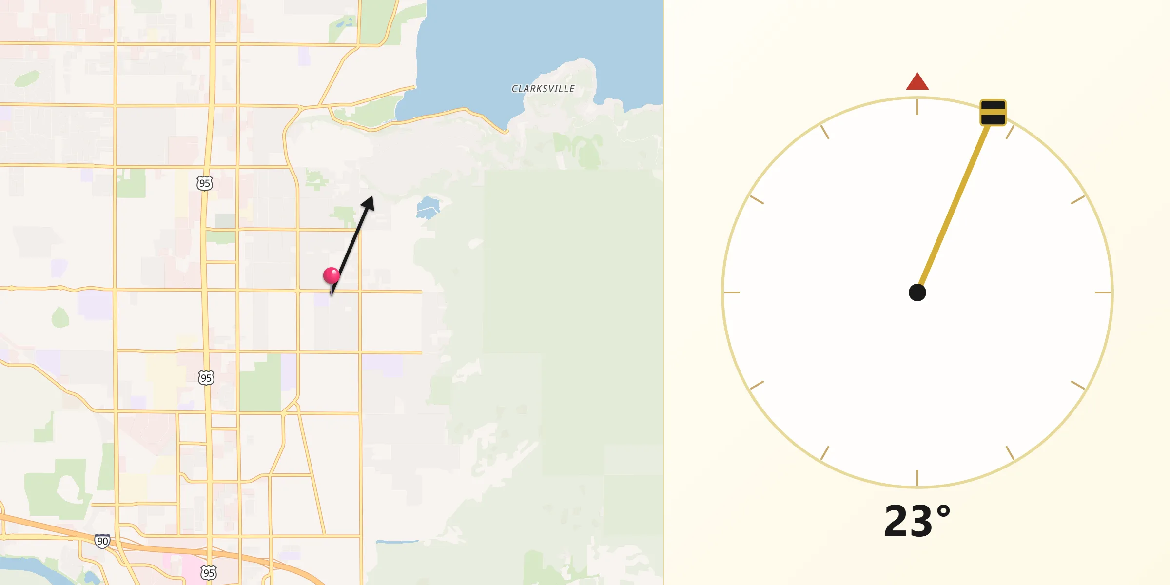 Qibla Direction from Dalton Gardens