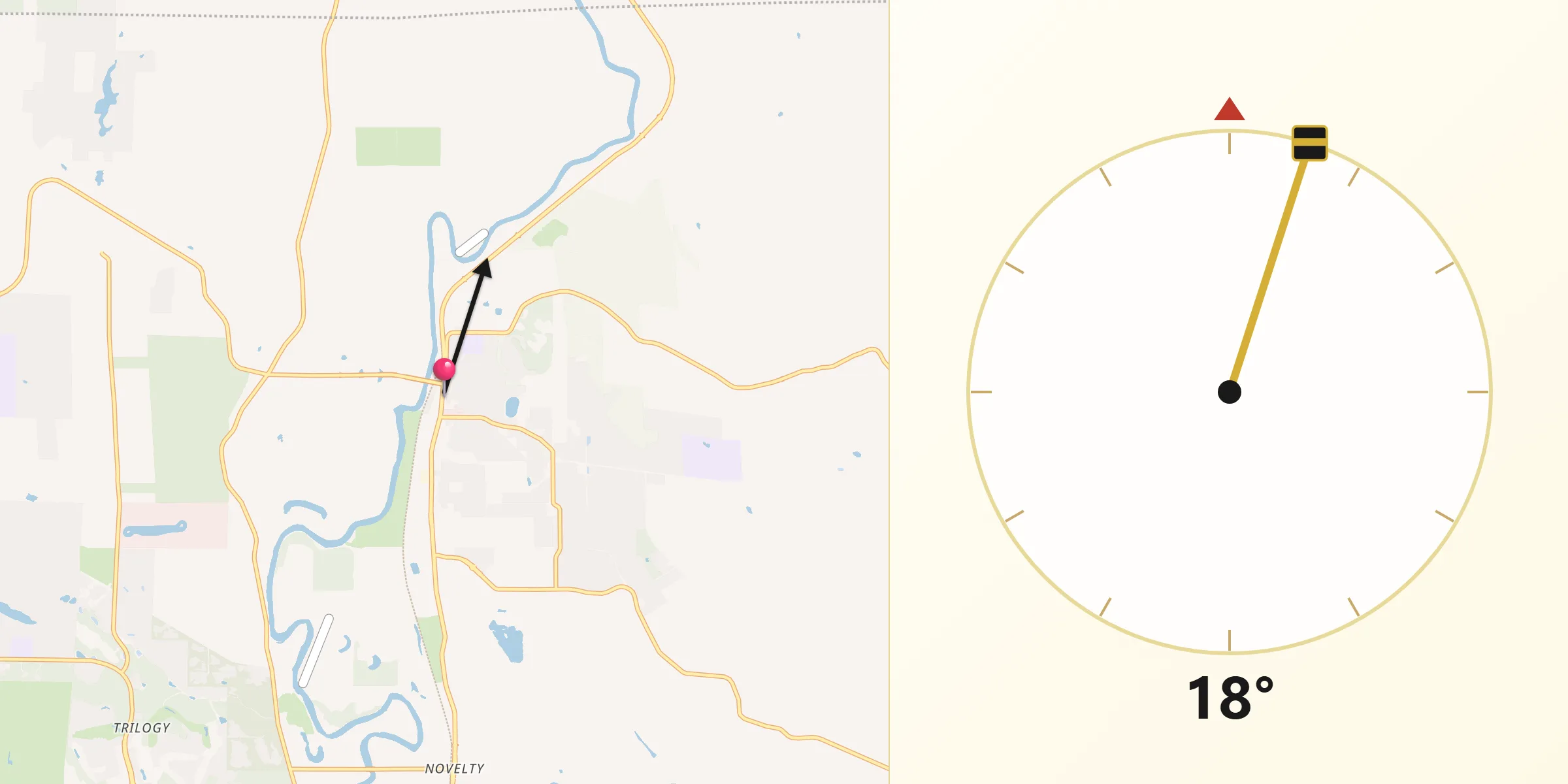 Qibla Direction from Duvall
