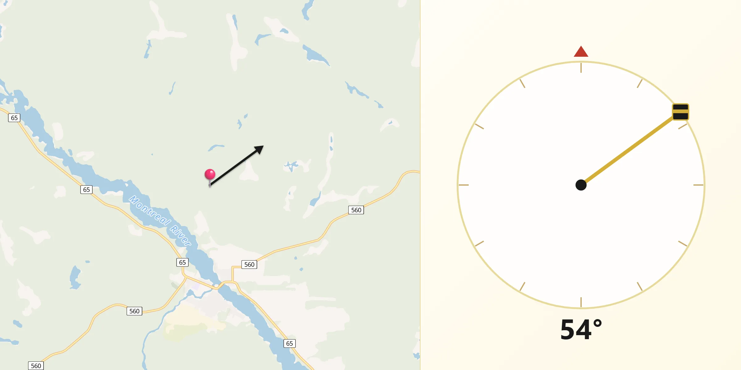 Qibla Direction from Timiskaming