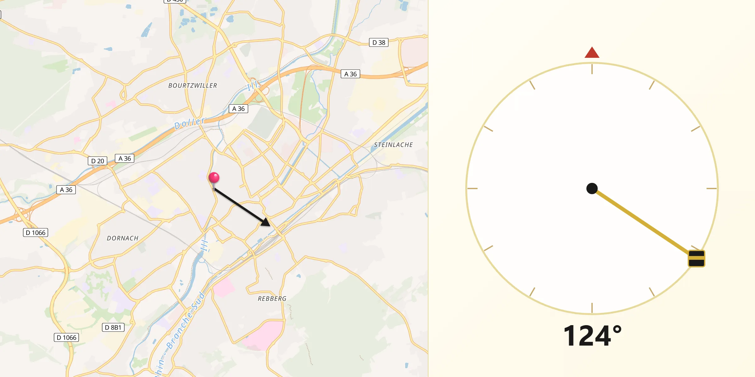 Mulhouse şehrinden Kıble Yönü