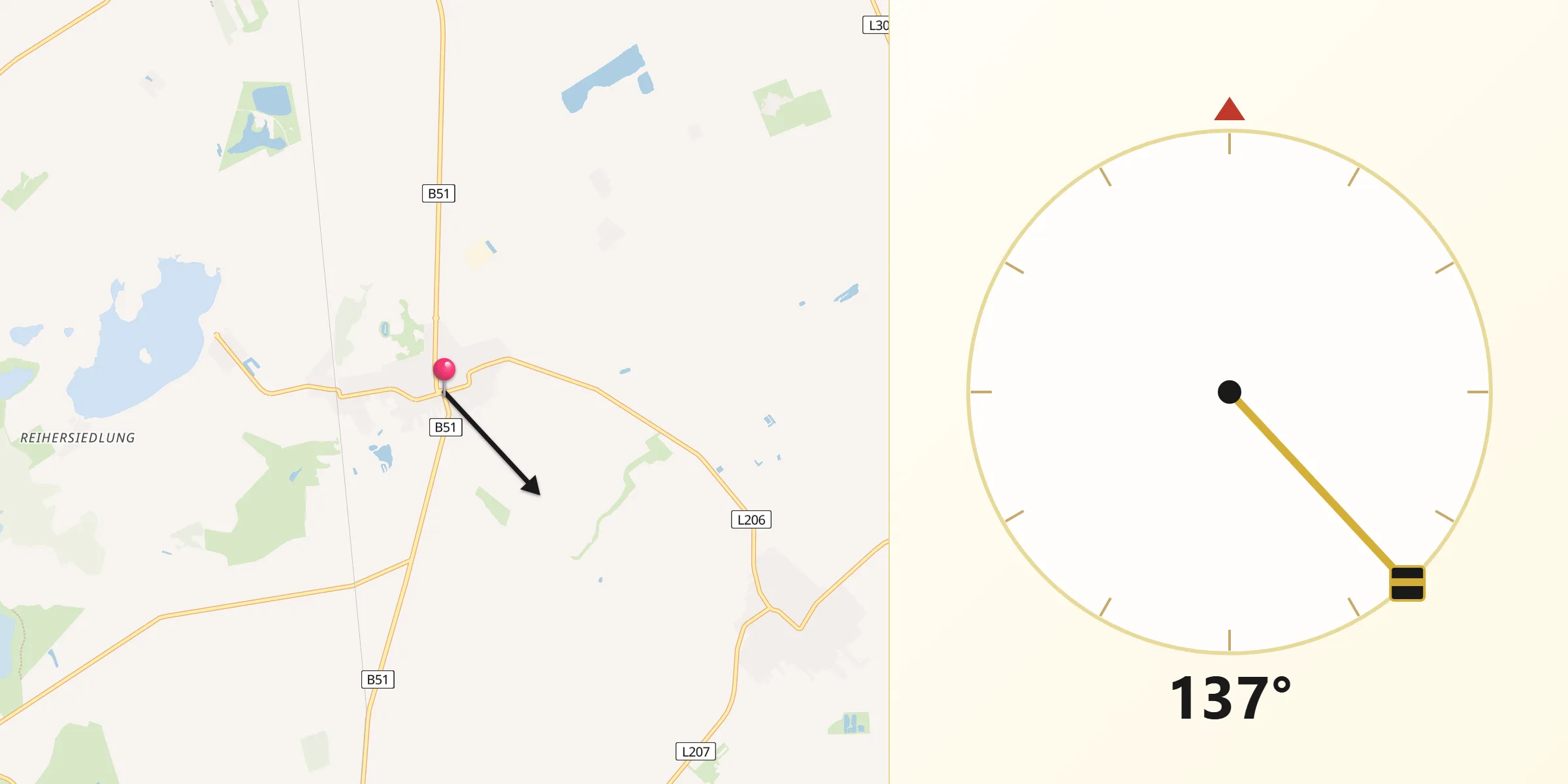 Qibla-Richtung von Sankt Andrä am Zicksee