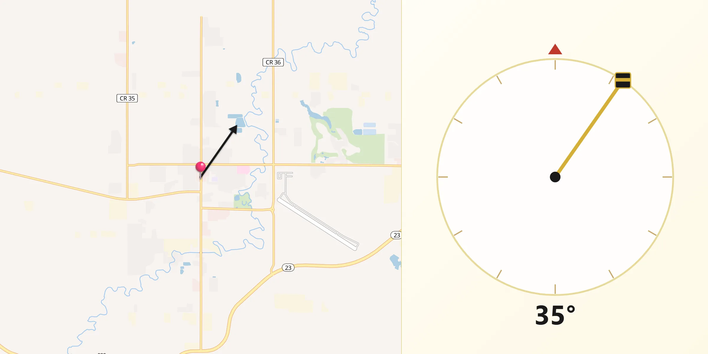 Qibla Direction from Watford City
