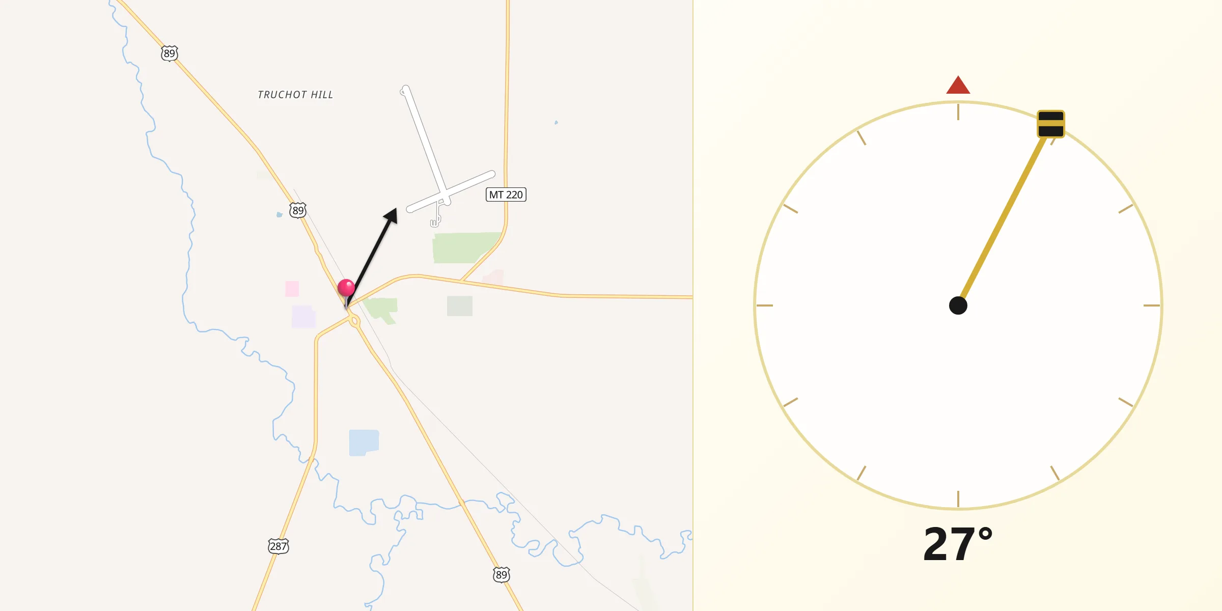 Qibla Direction from Choteau