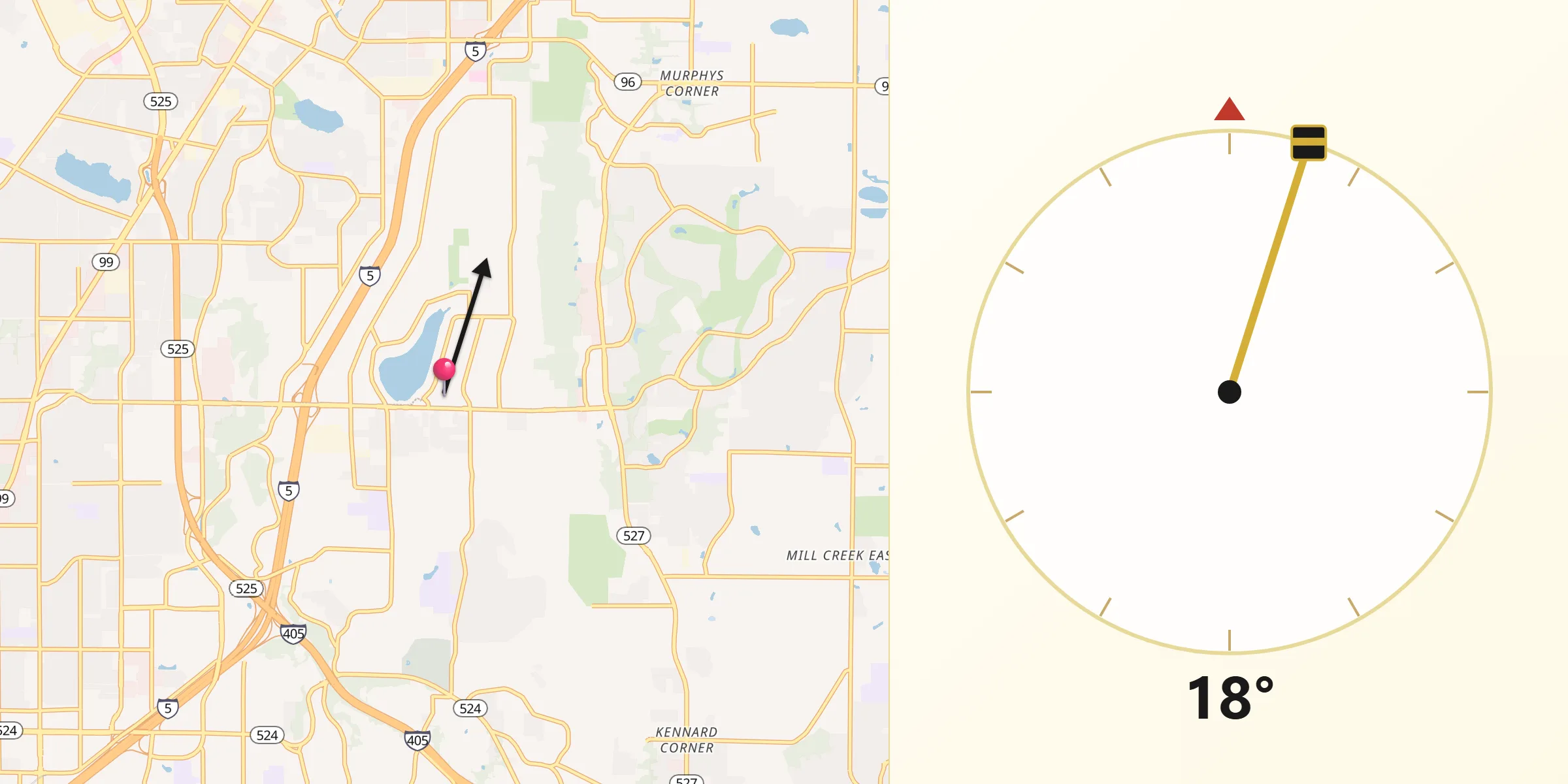 Qibla Direction from Martha Lake