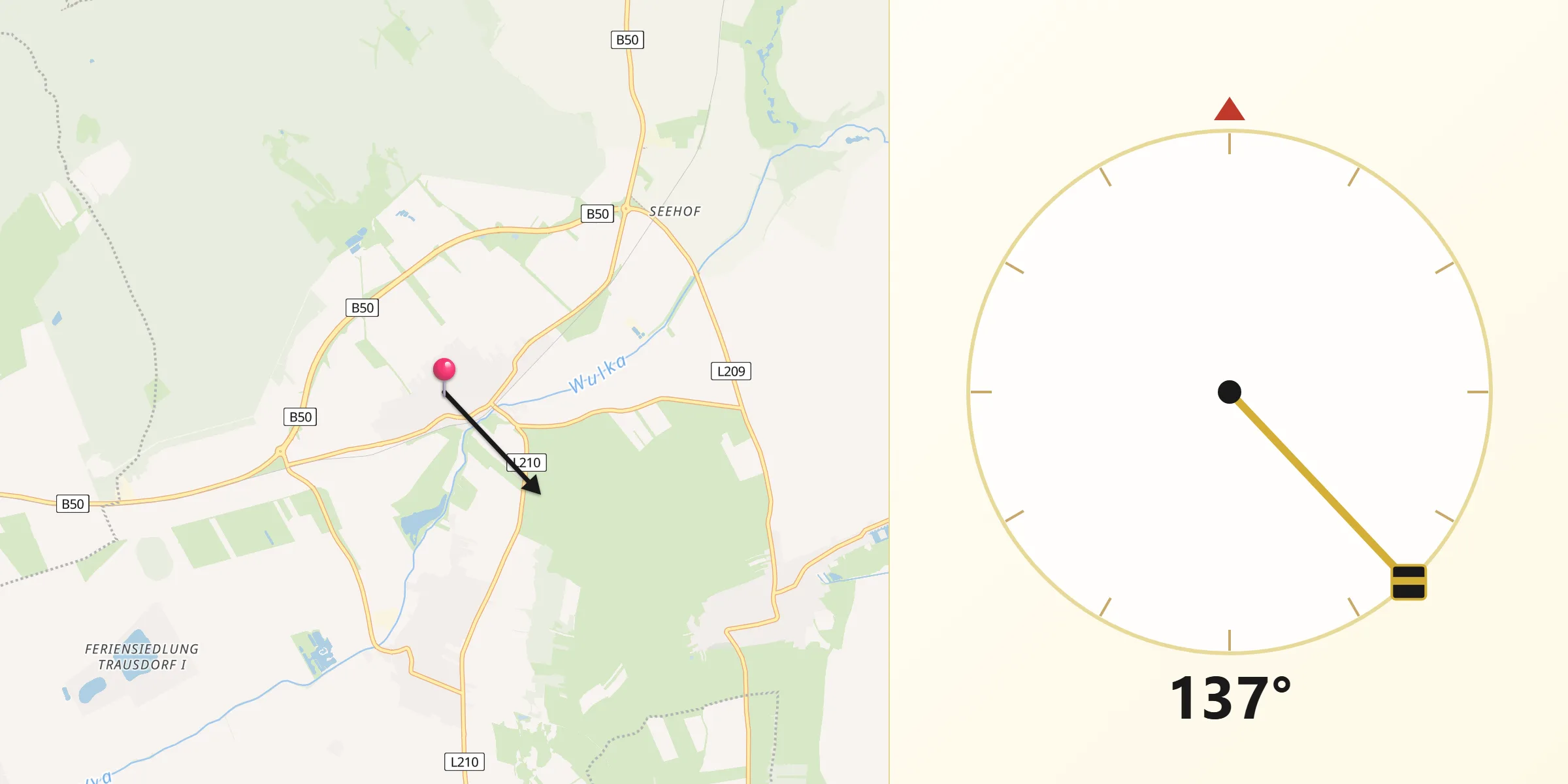Qibla-Richtung von Schützen am Gebirge