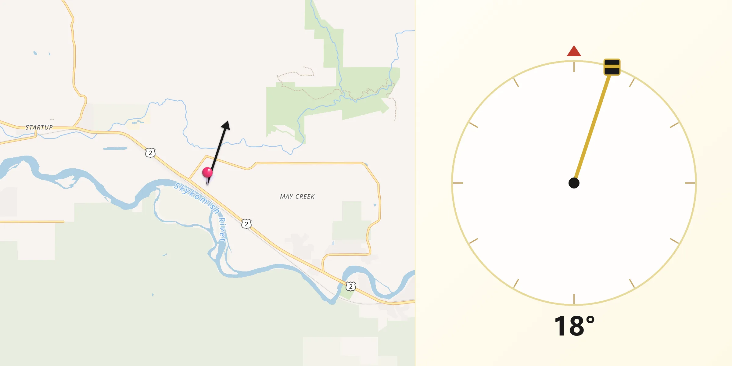Qibla Direction from Gold Bar