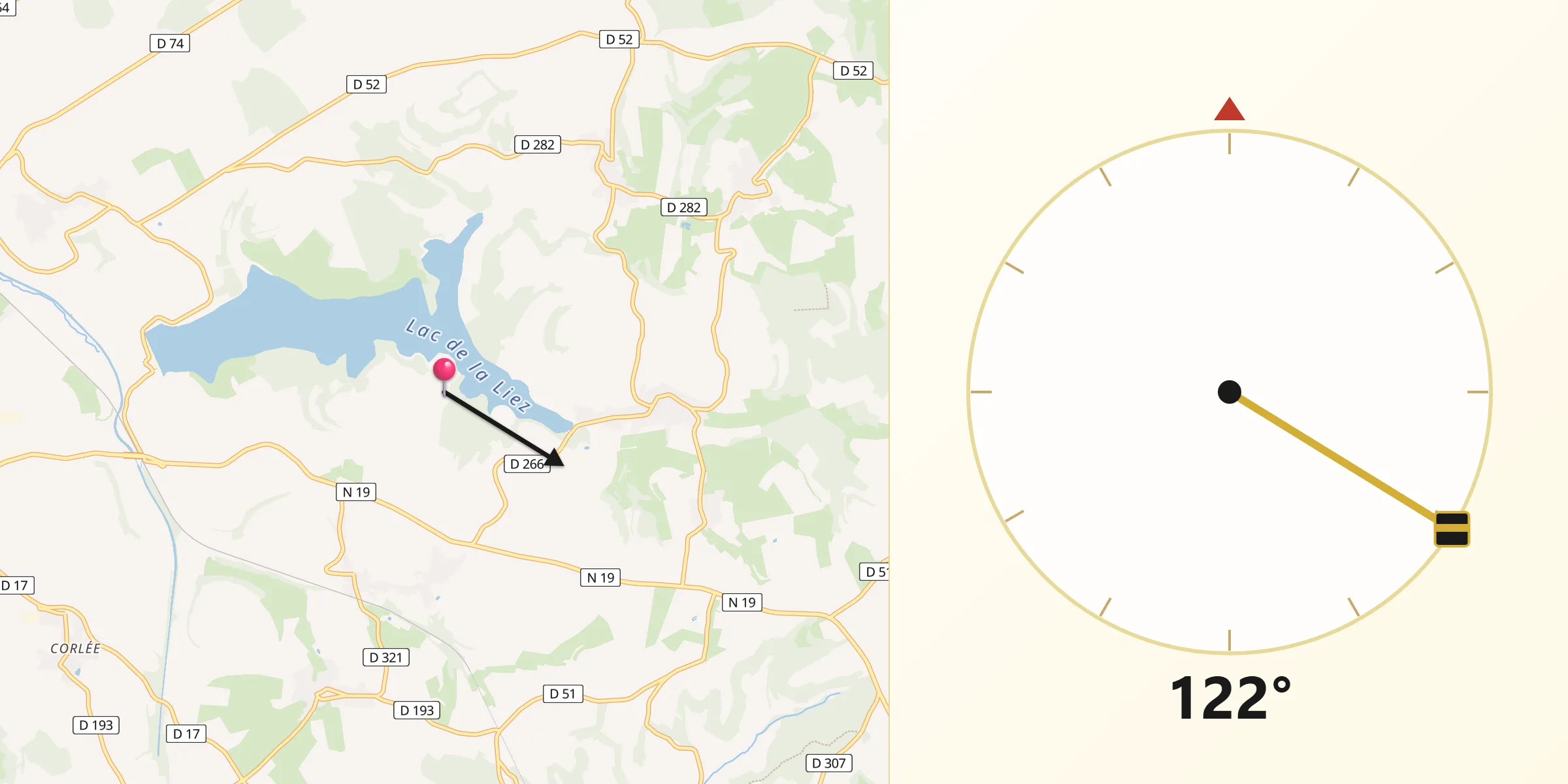 Direction vers la Qibla depuis Celsoy