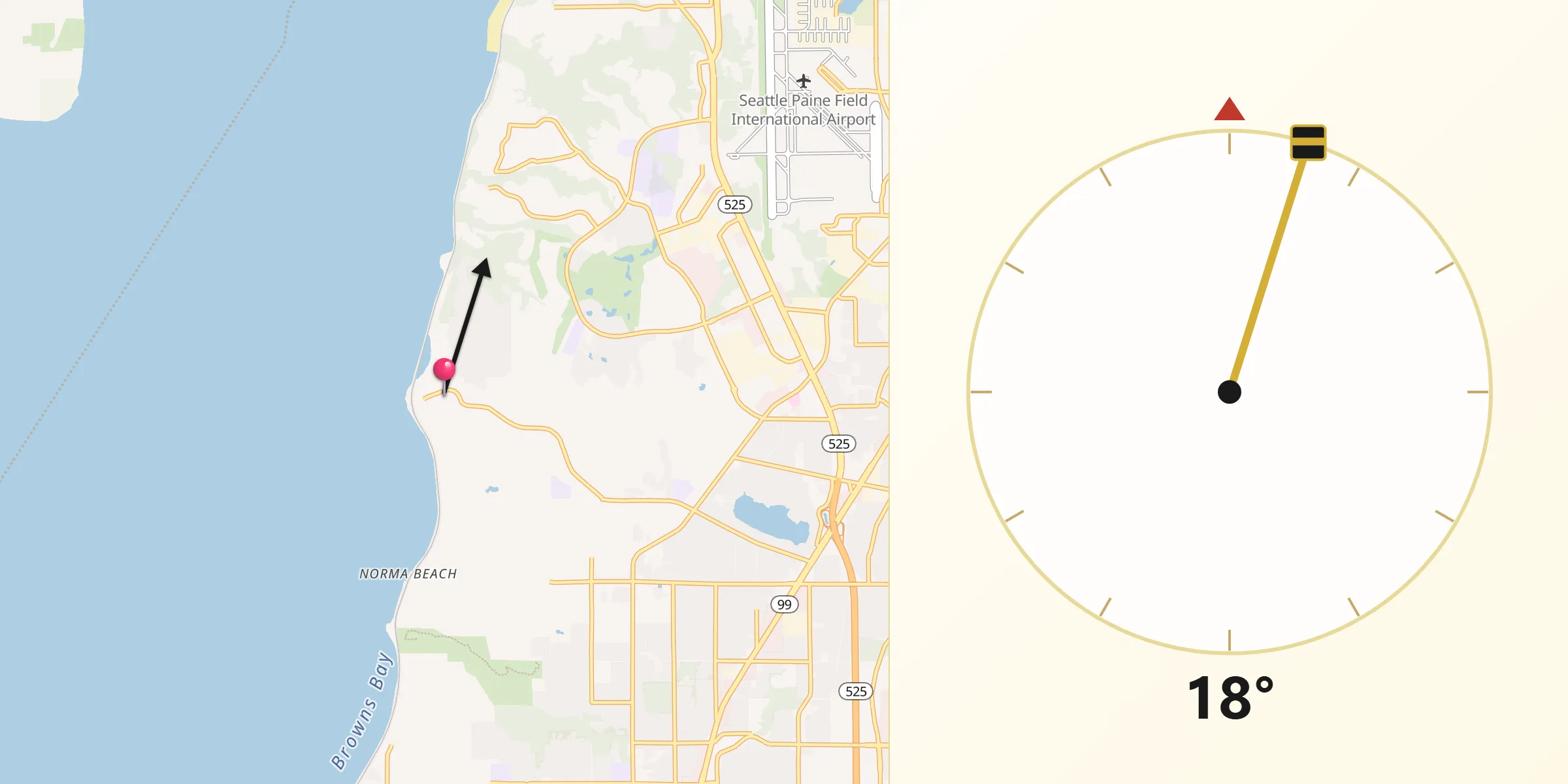 Qibla Direction from Picnic Point