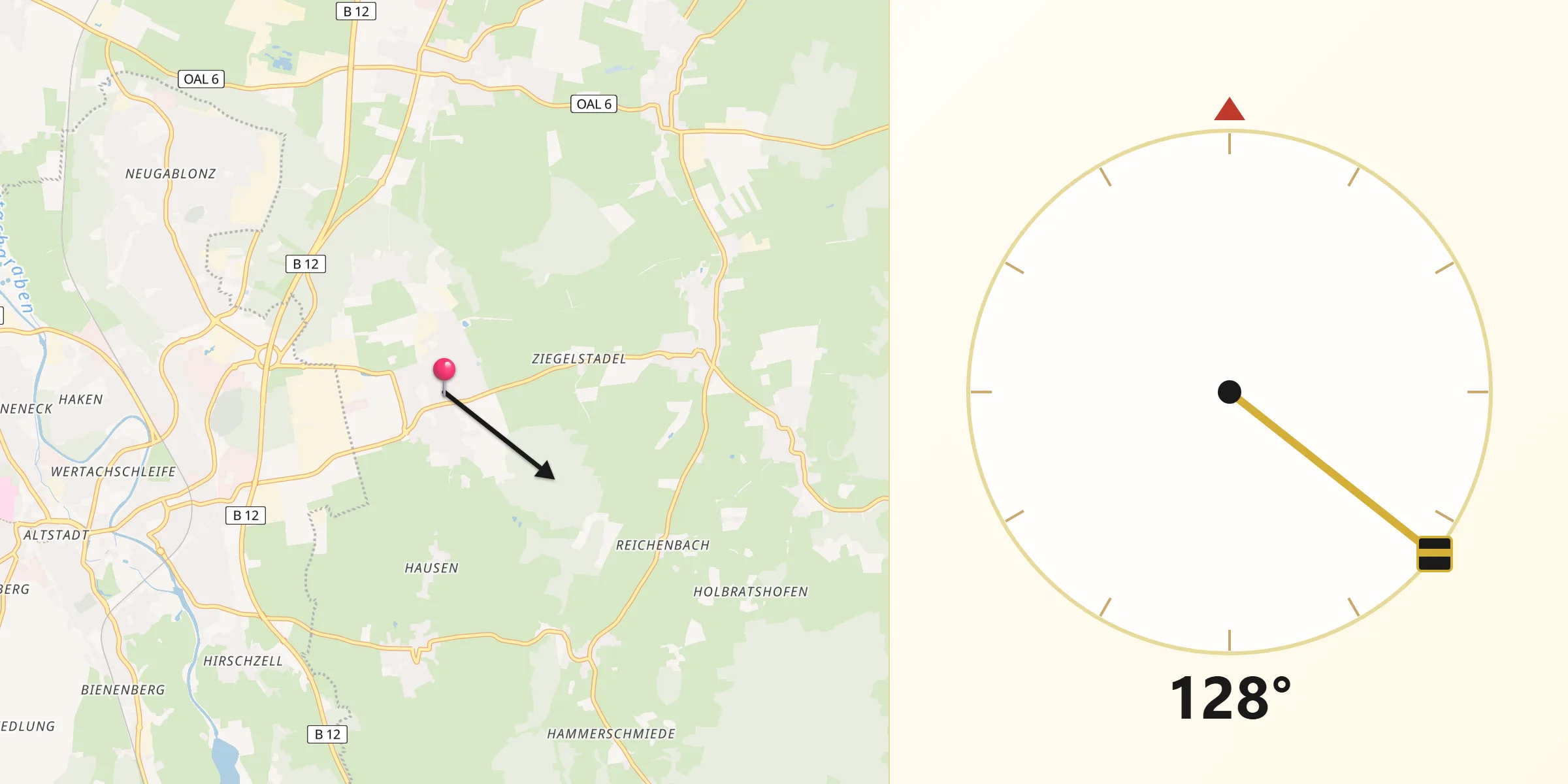 Qibla-Richtung von Mauerstetten