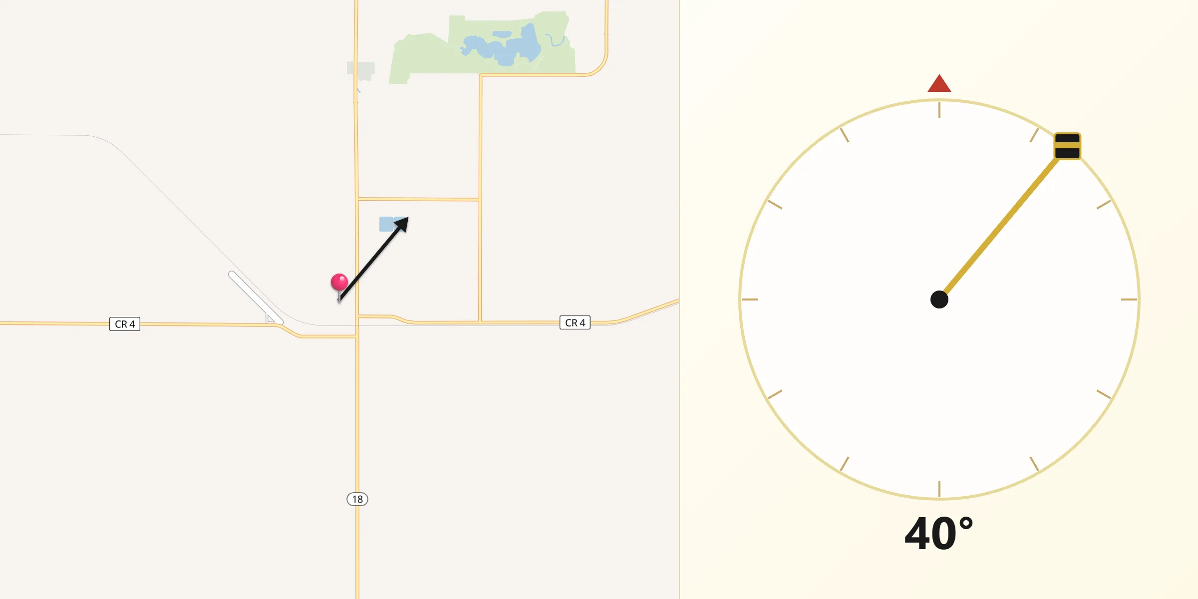 Qibla Direction from Larimore
