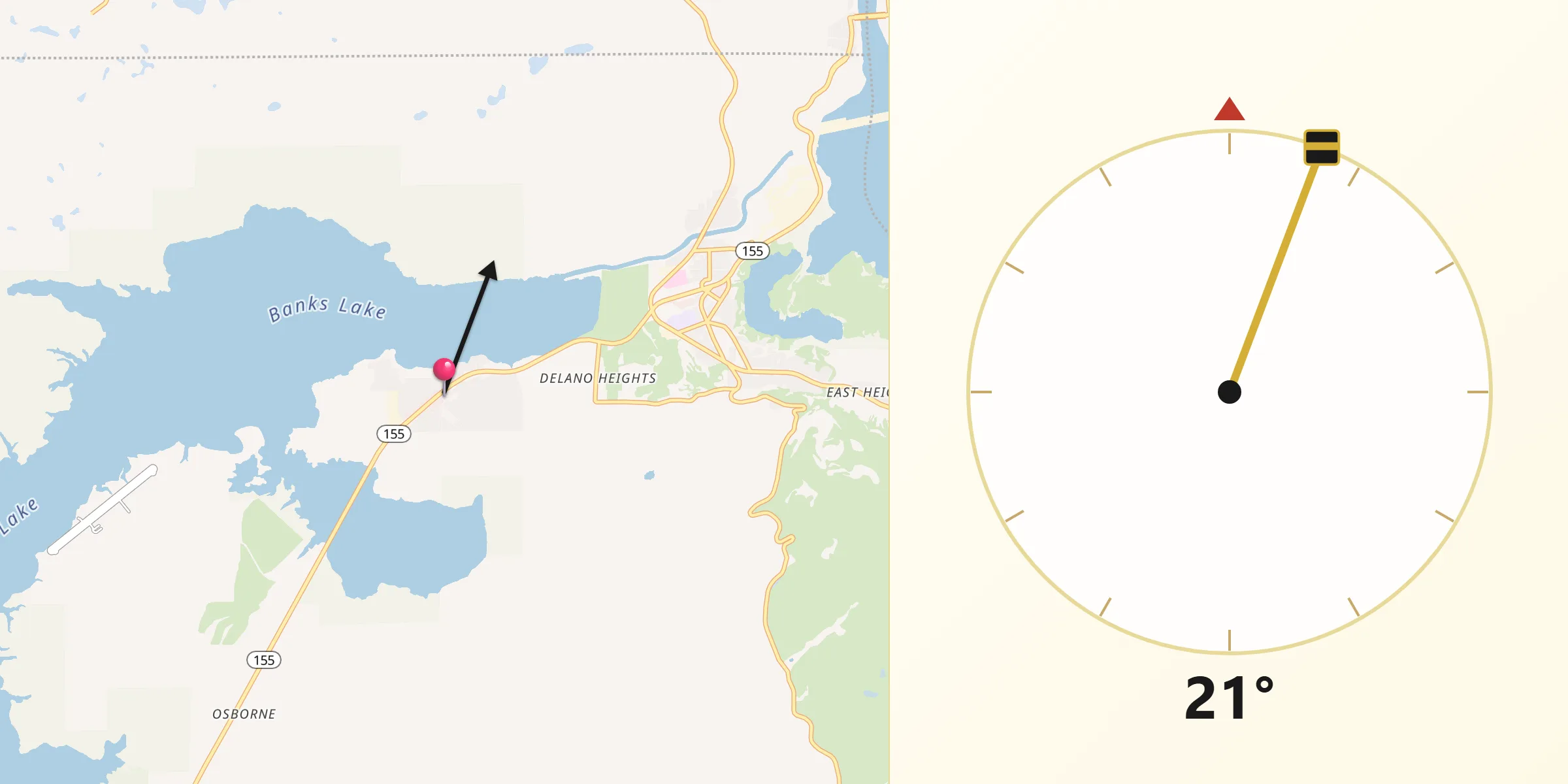 Qibla Direction from Electric City