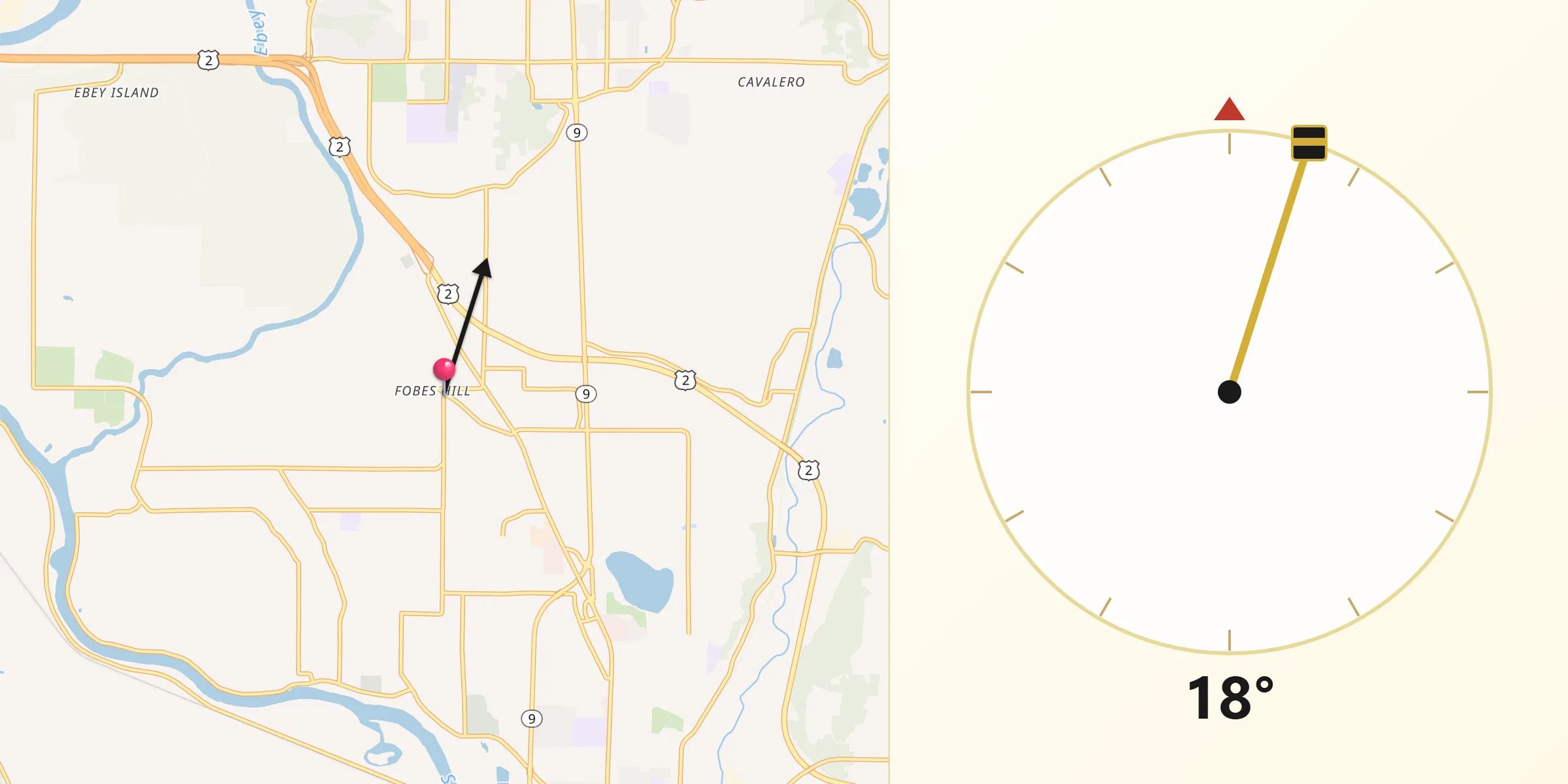 Qibla Direction from Fobes Hill