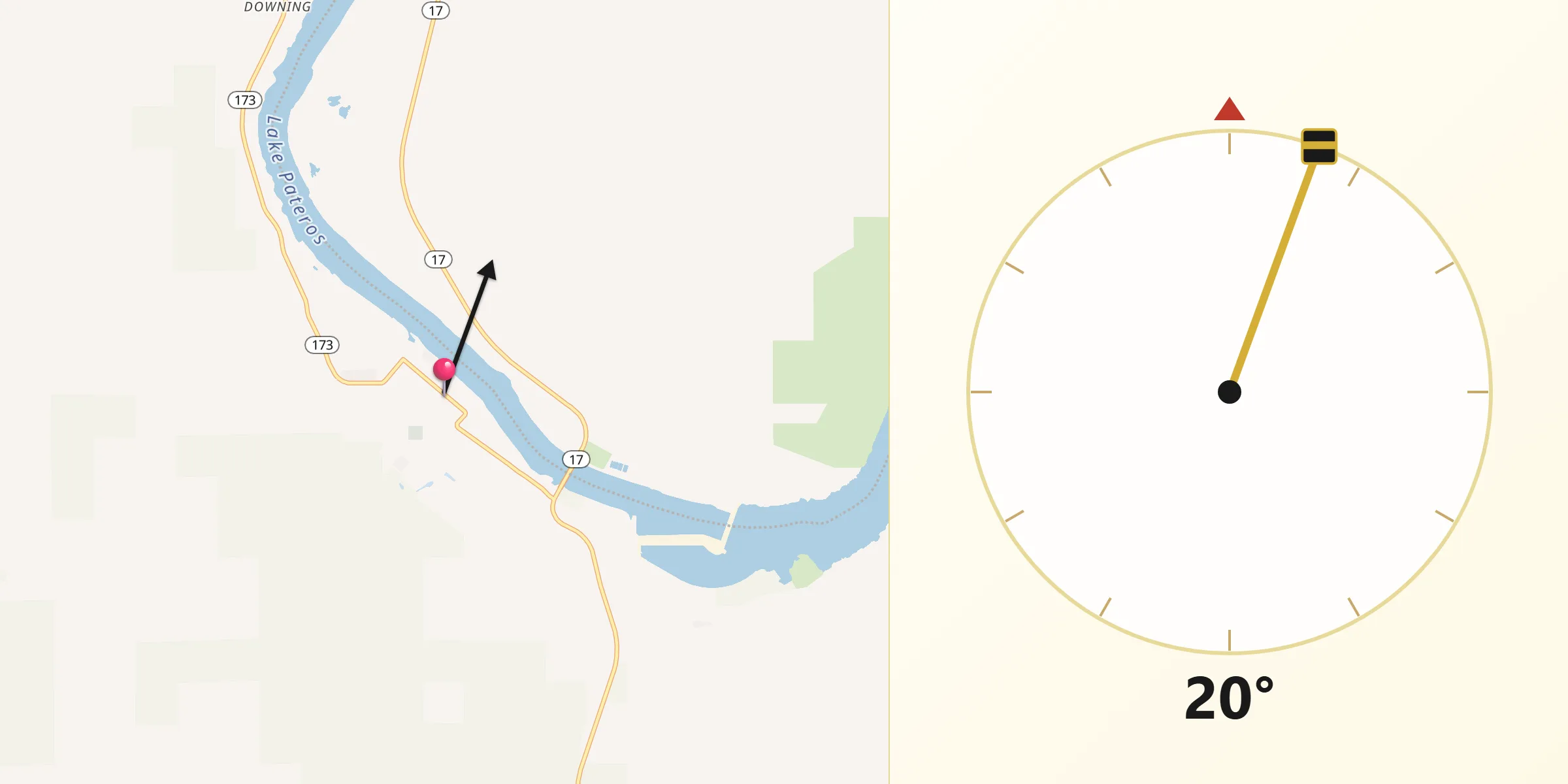 Dirección de la Qibla desde Bridgeport
