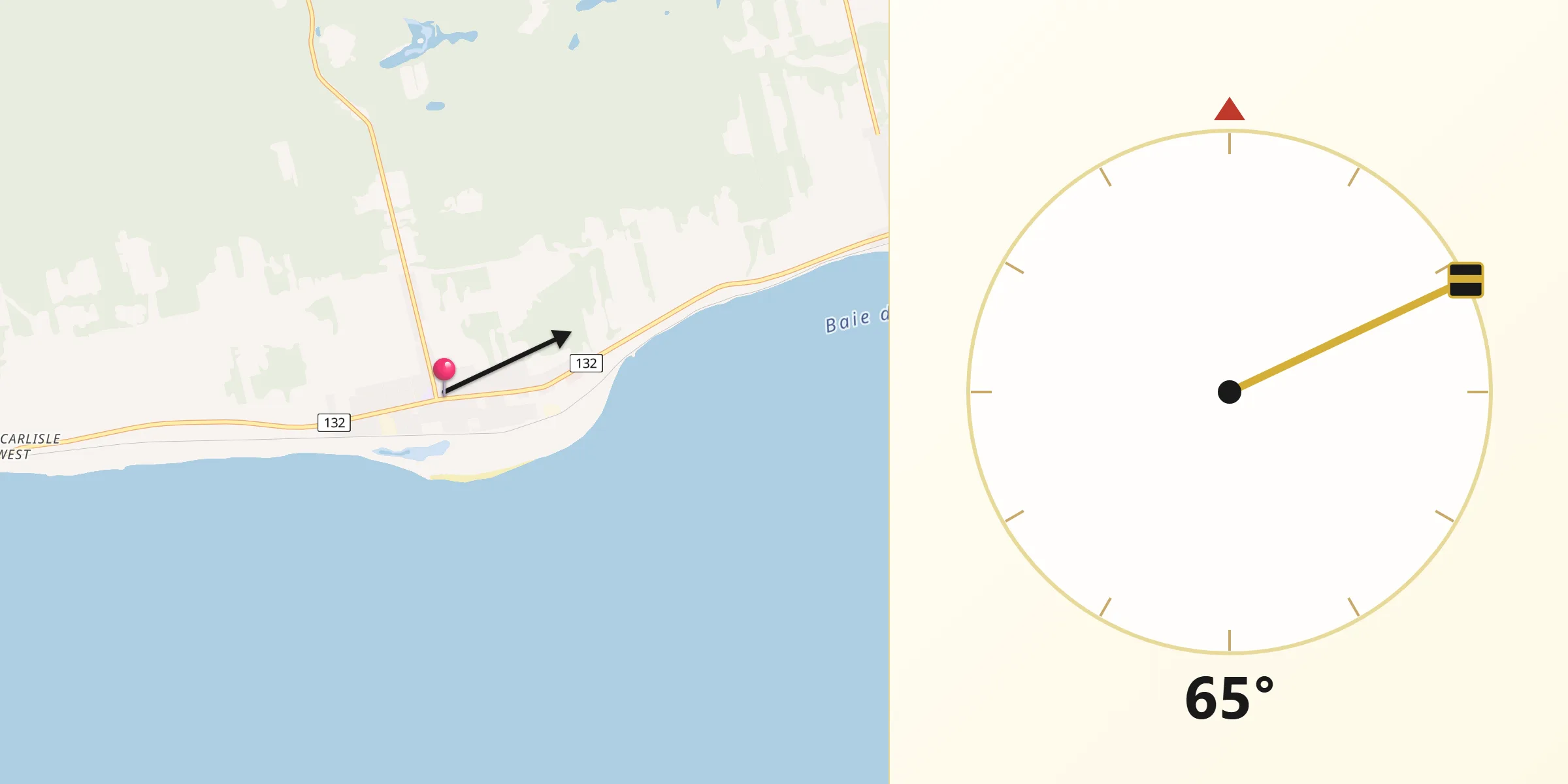Qibla Direction from New Carlisle