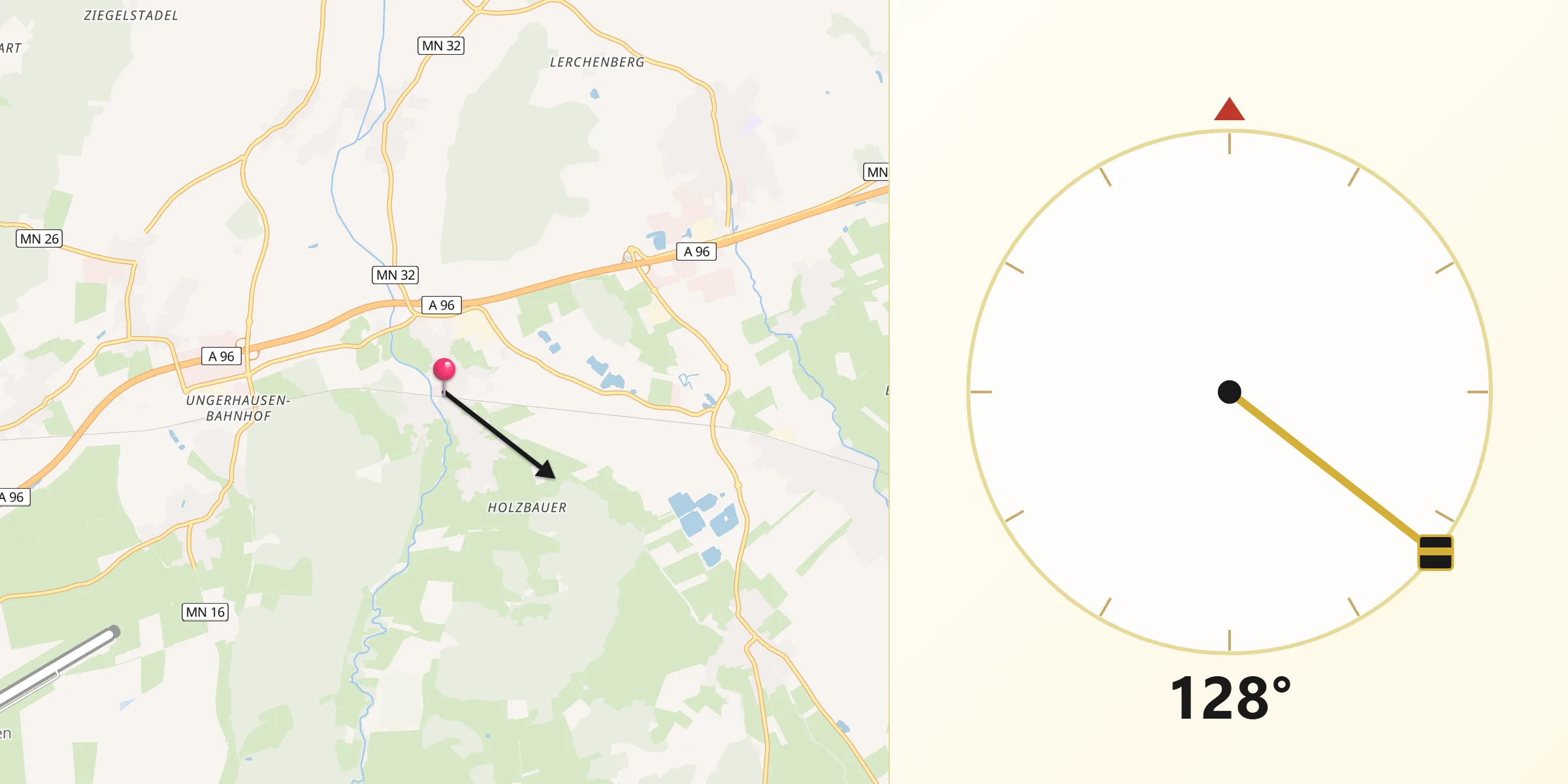 Qibla-Richtung von Westerheim