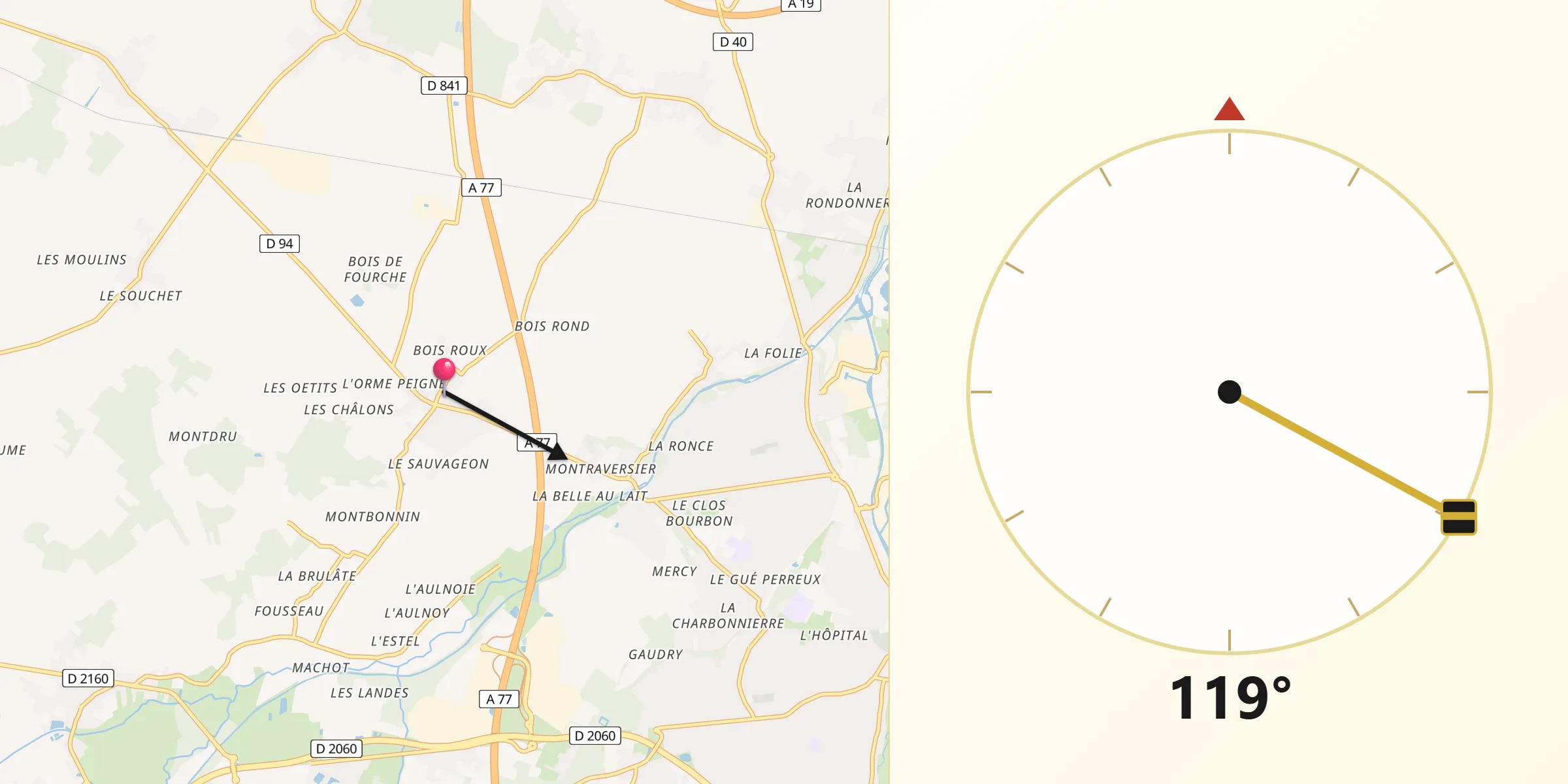 Direction vers la Qibla depuis Pannes