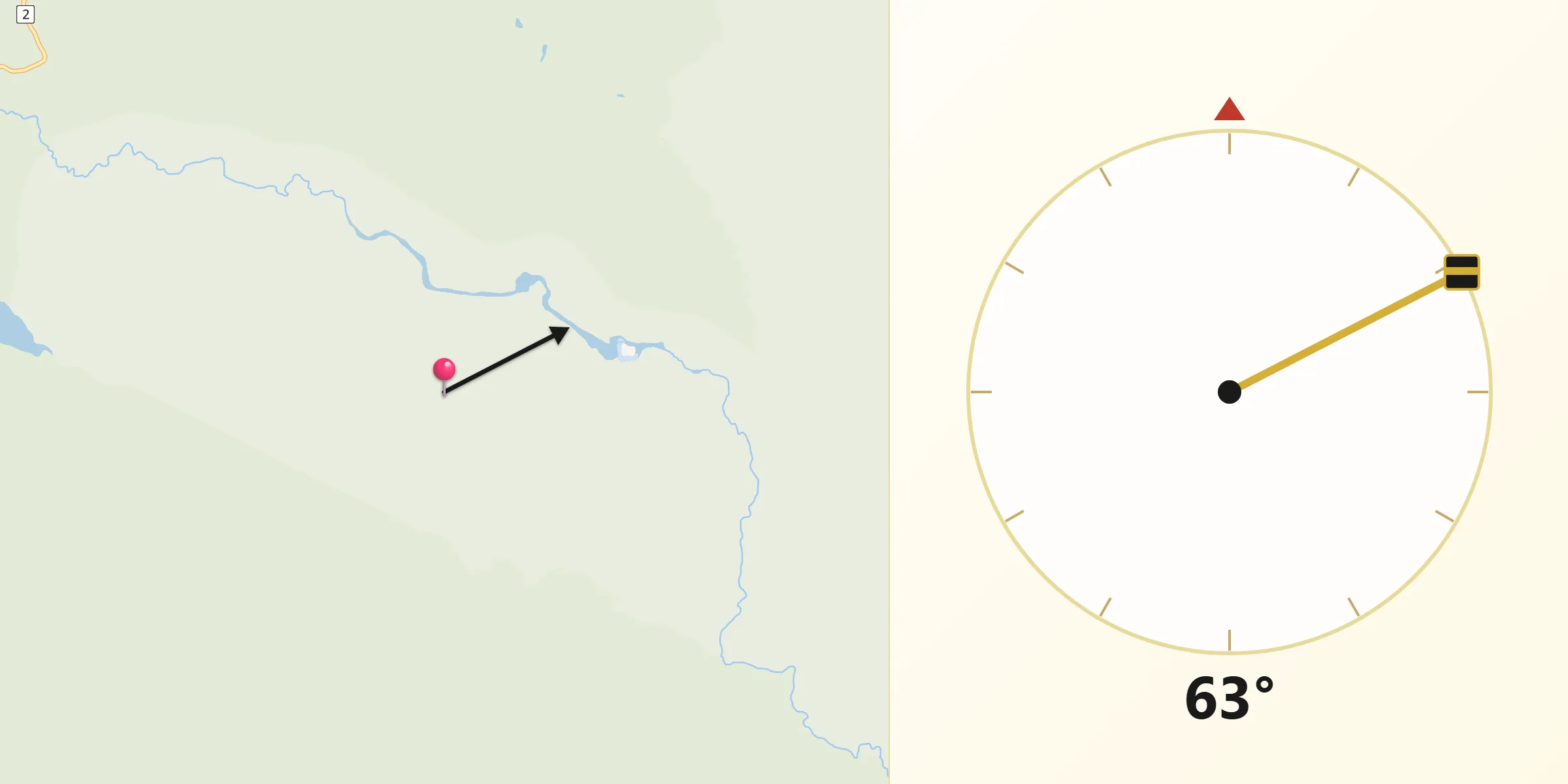 Qibla Direction from Bas-Saint-Laurent