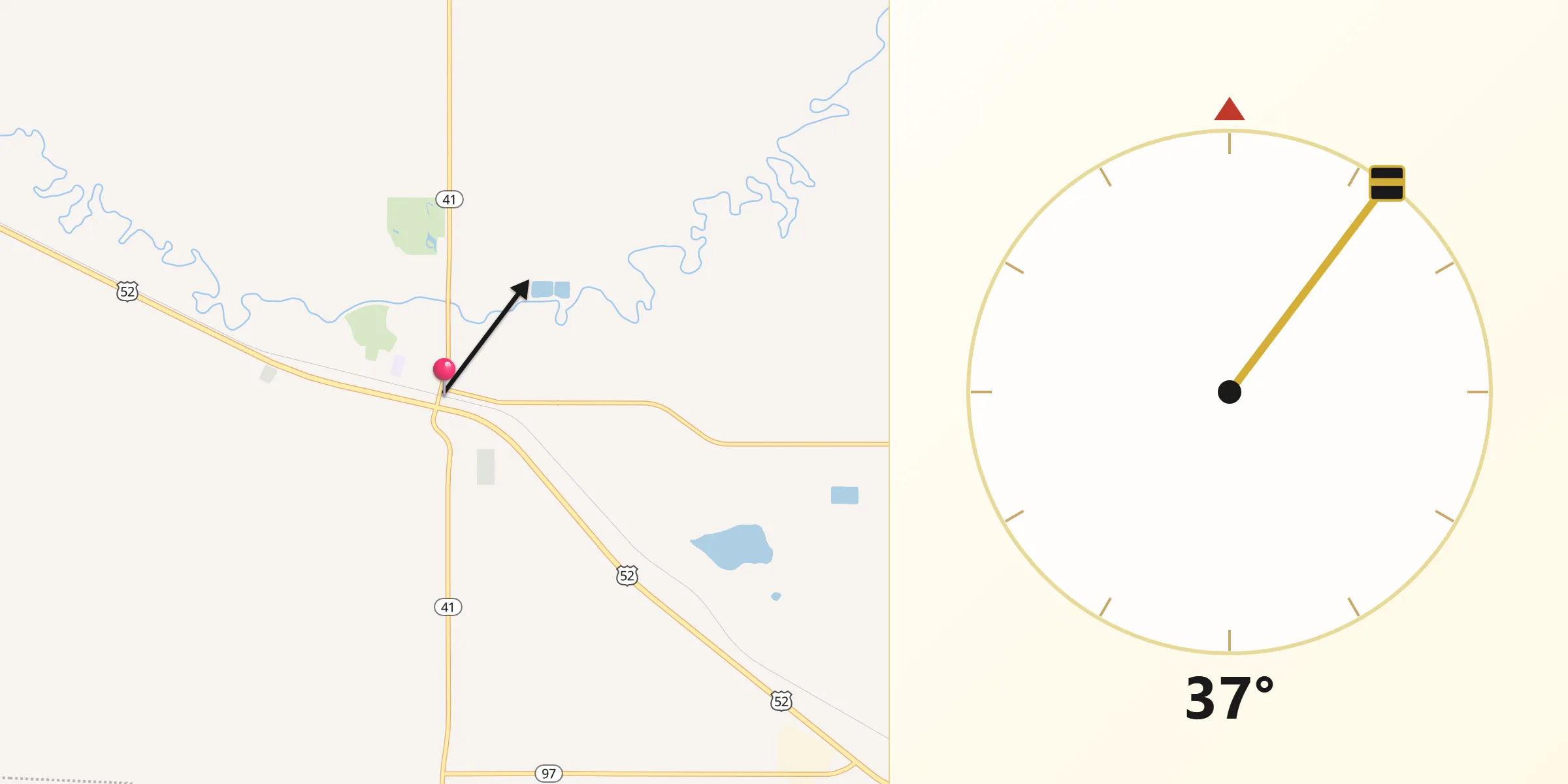 Qibla Direction from Velva
