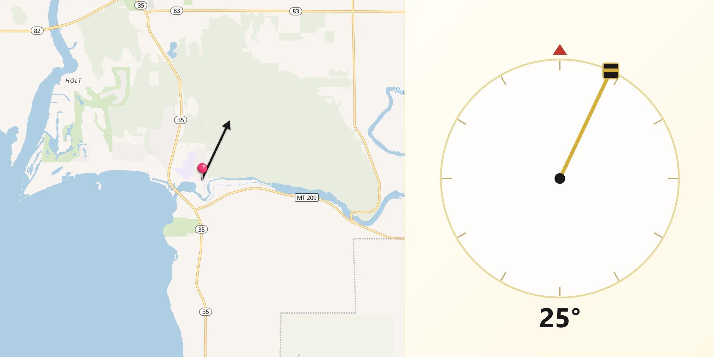 Qibla Direction from Bigfork
